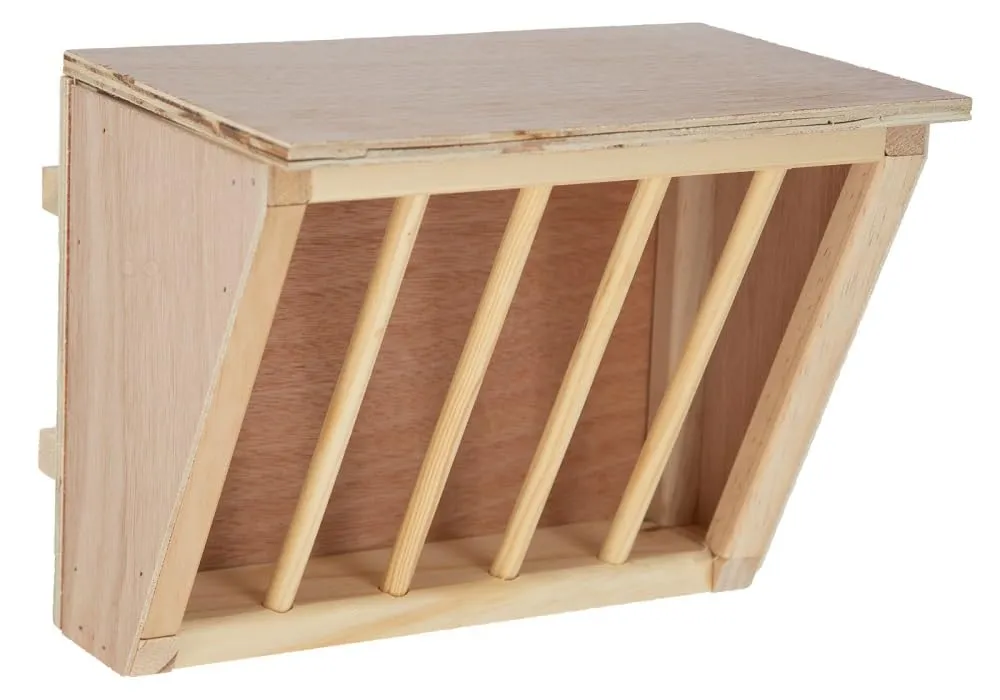 Kerbl Pet Portafieno con seduta 25x17x20 cm per piccoli animali, conigli, lepri, criceti, naturale, con ganci di fissaggio - immagine 1