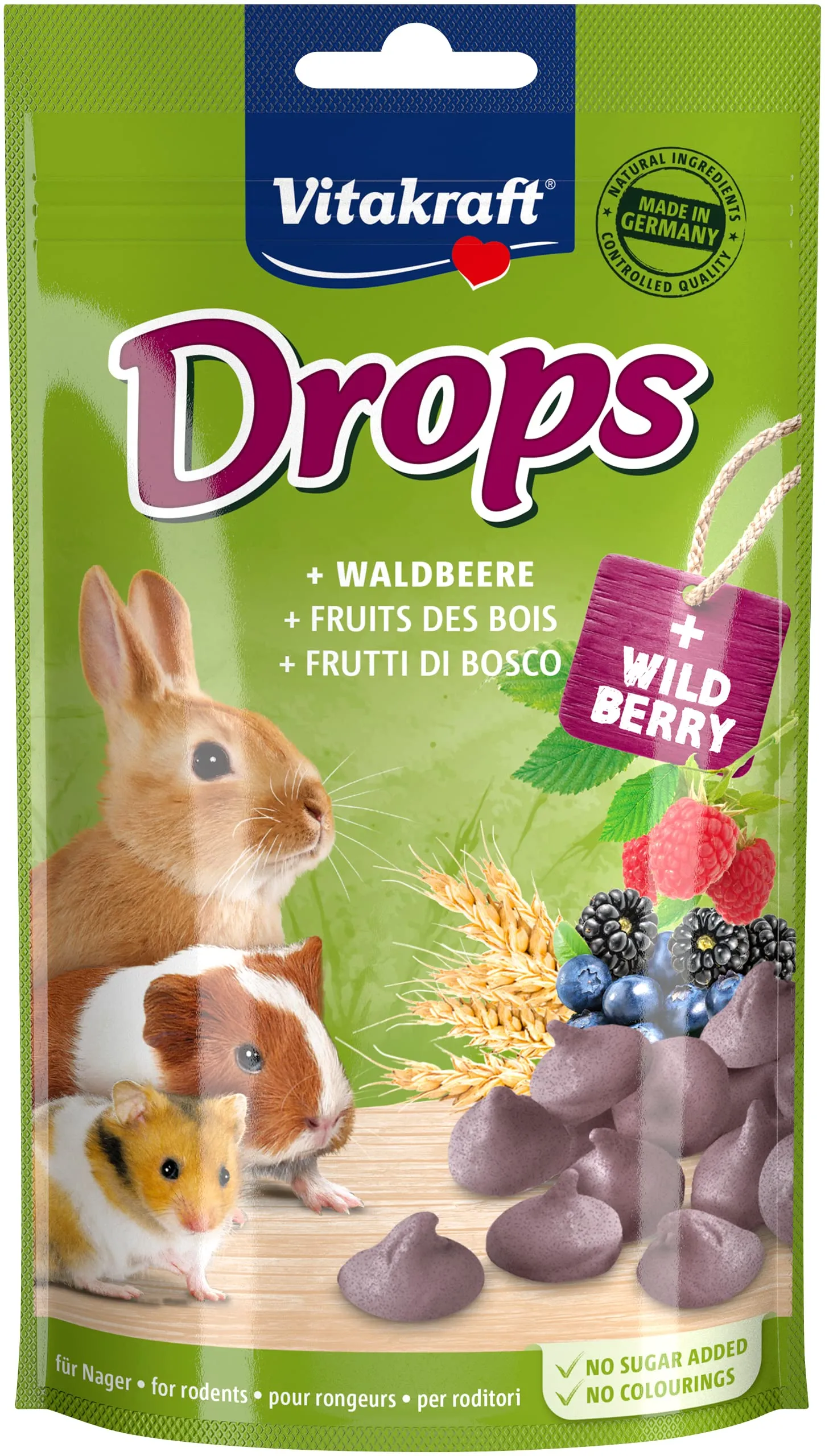 Vitakraft Drops Snack per Roditori con Frutti di Bosco, senza zuccheri aggiunti, 75g - immagine 1