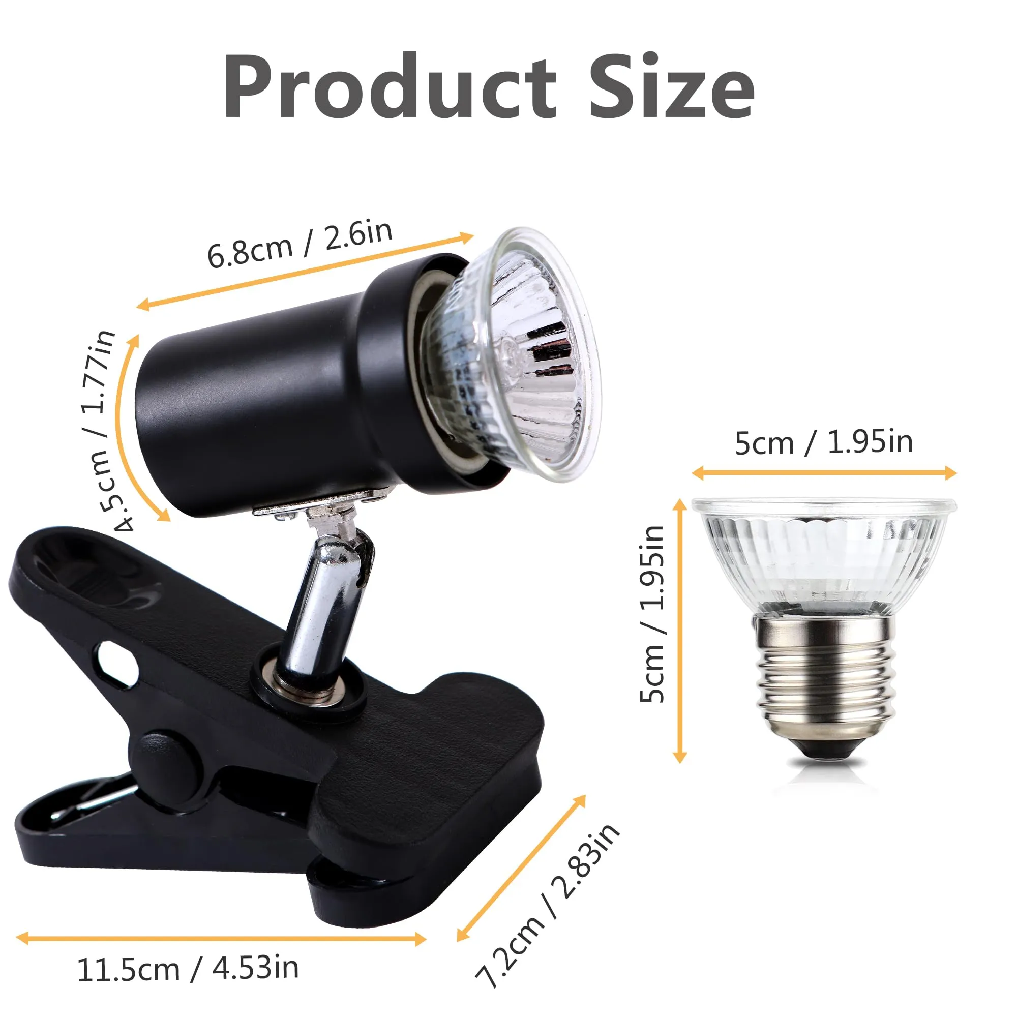 PewinGo Lampada Tartarughe UVA UVB con Lampadina da 50W, Dimmerabile, per Rettili e Anfibi - immagine 6