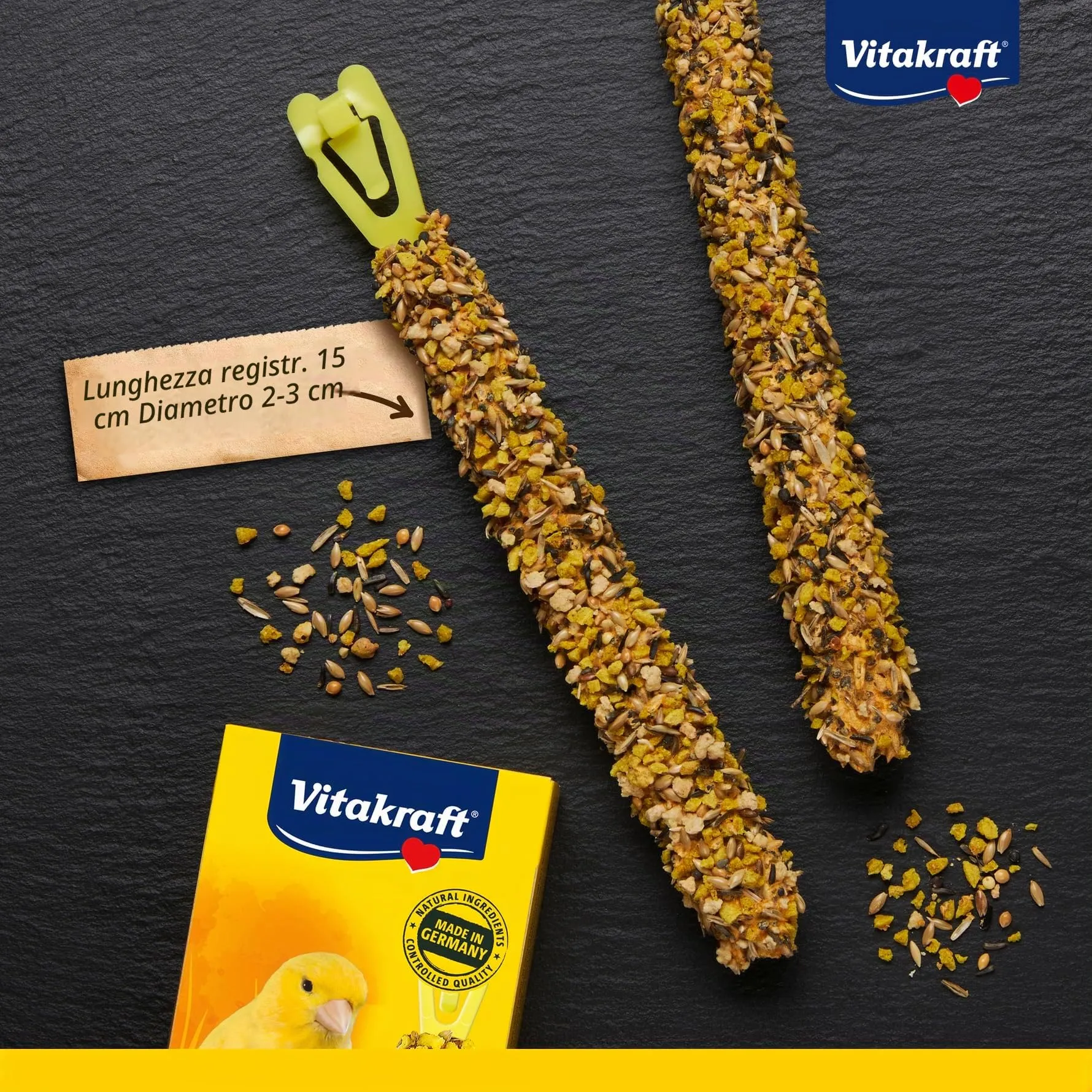 Vitakraft Kräcker Bastoncini per Canarini con Uovo e Semi da Prato, 10x 54g - immagine 3