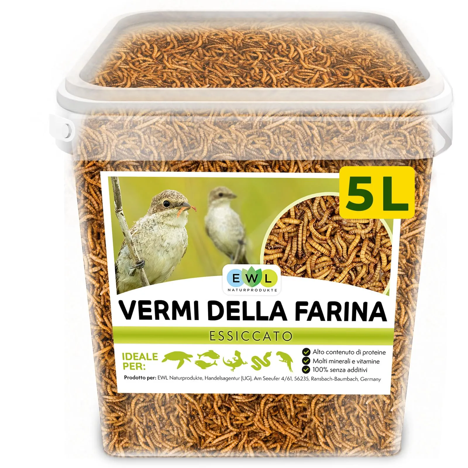 EWL Naturprodukte Vermi della Farina Essiccati, 800 g - immagine 1