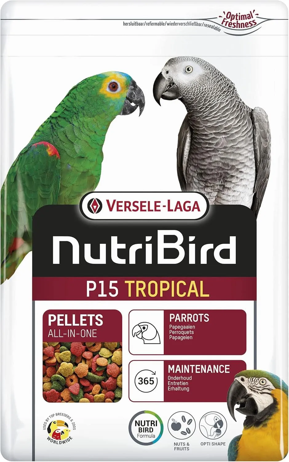 Versele-Laga NutriBird P15 Tropical Pellet Estrusi Alimento di Mantenimento per Pappagalli, 3kg - immagine 1