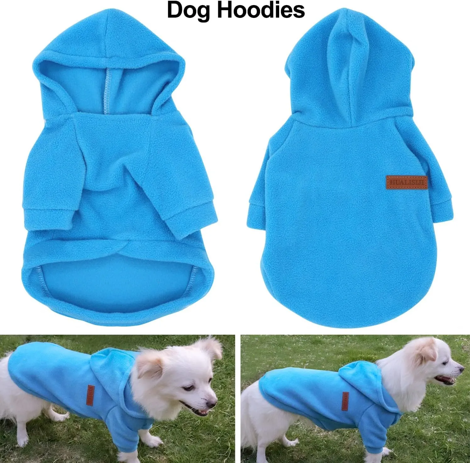 HuaLiSiJi Felpa con Cappuccio per Cani di Piccola Taglia (Blu, XS) - immagine 2
