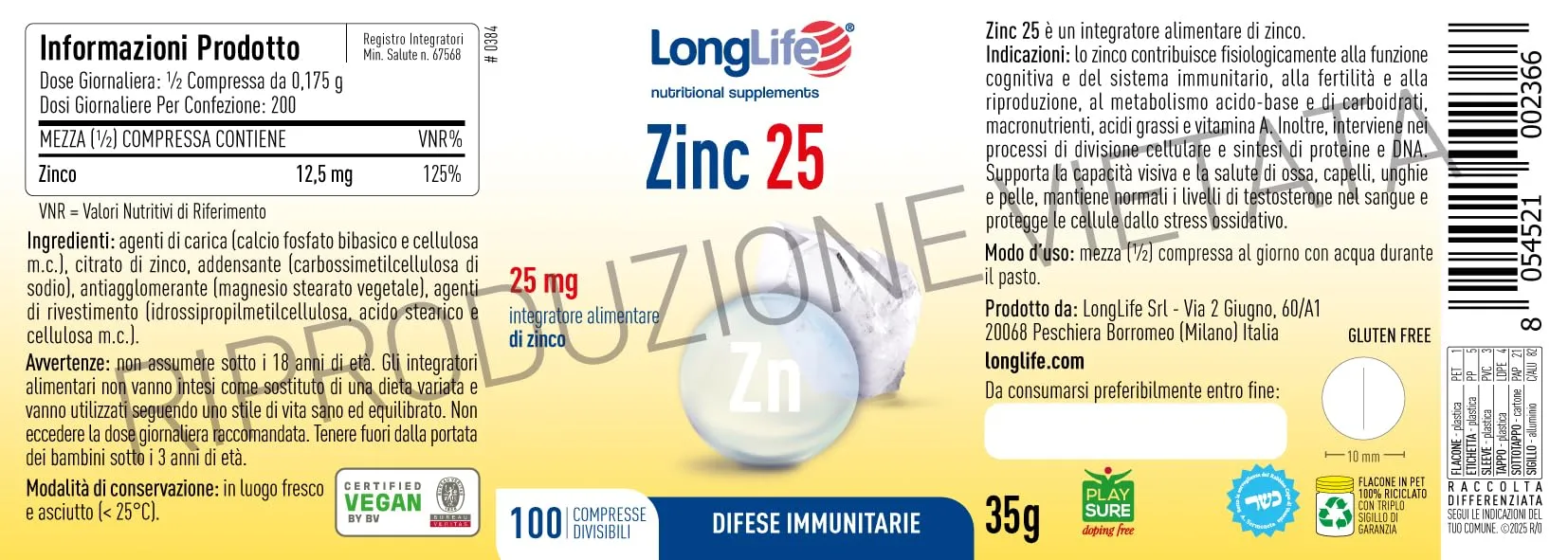 LongLife Zinc 25, 100 unità - immagine 3