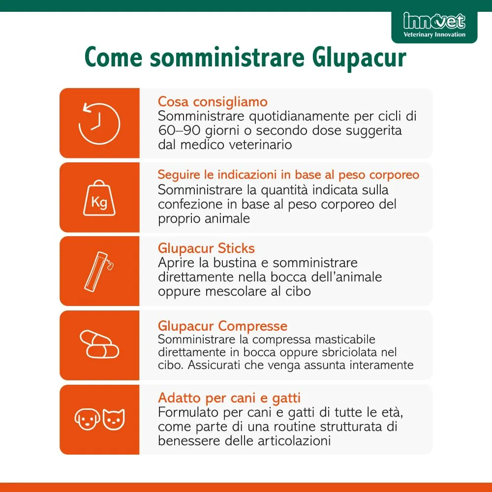 Innovet Glupacur Sollievo Articolare per Cani e Gatti con PGA, Curcuma e Vitamina E, 30 Compresse - immagine 5