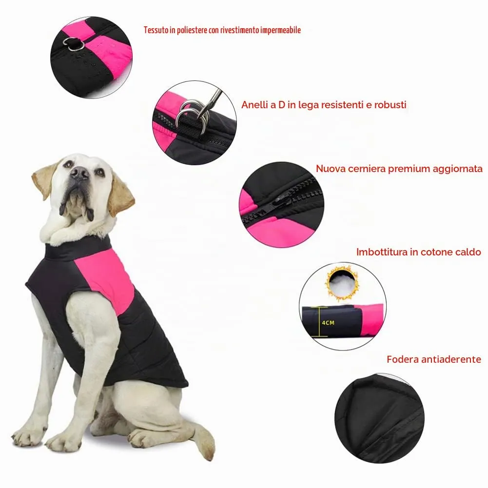 FEimaX Cappotto Cani Impermeabile Invernale Giacca Calda Antivento per Cane e Gatto - immagine 3
