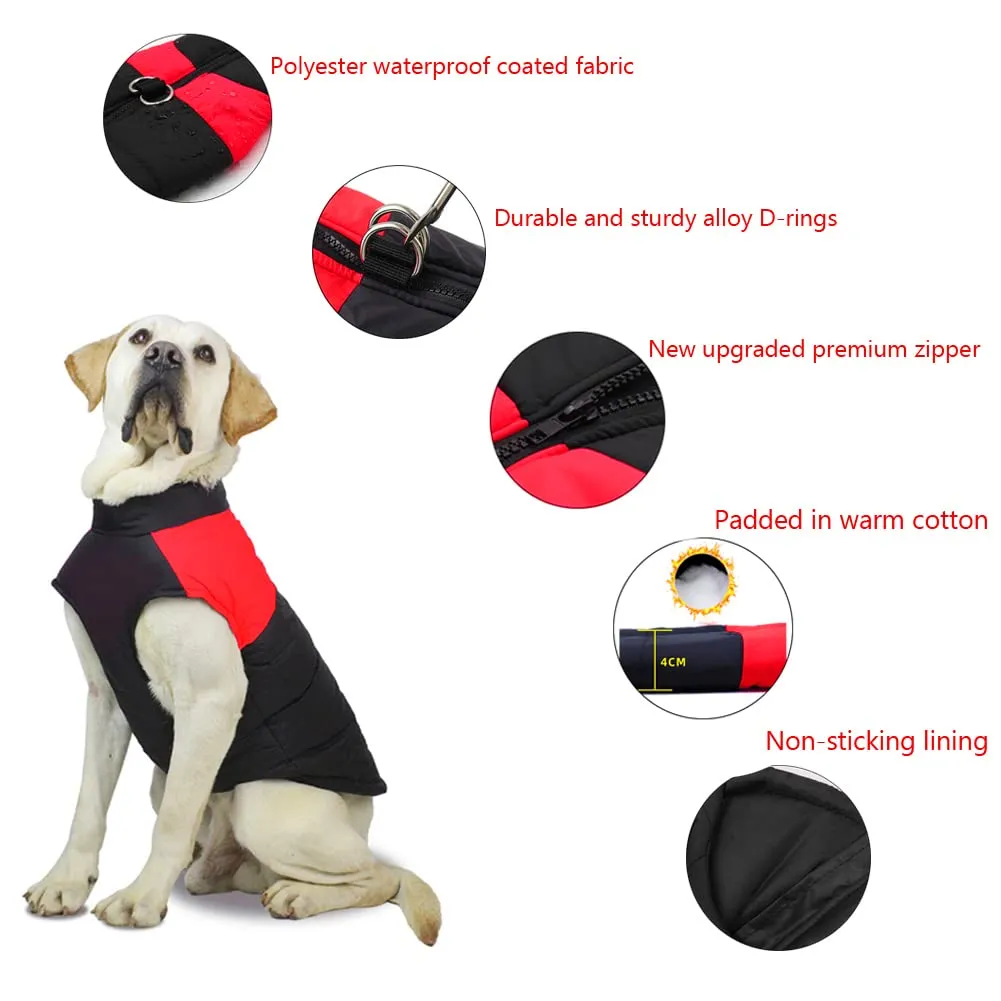 FEimaX Cappotto Cani Impermeabile Invernale Giacca Antivento in Cotone per Cane e Gatto - immagine 3