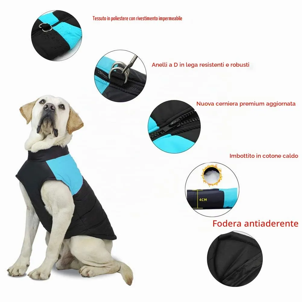 FEimaX Cappotto Cani Impermeabile Invernale Giacca Calda Antivento per Cane e Gatto - immagine 3