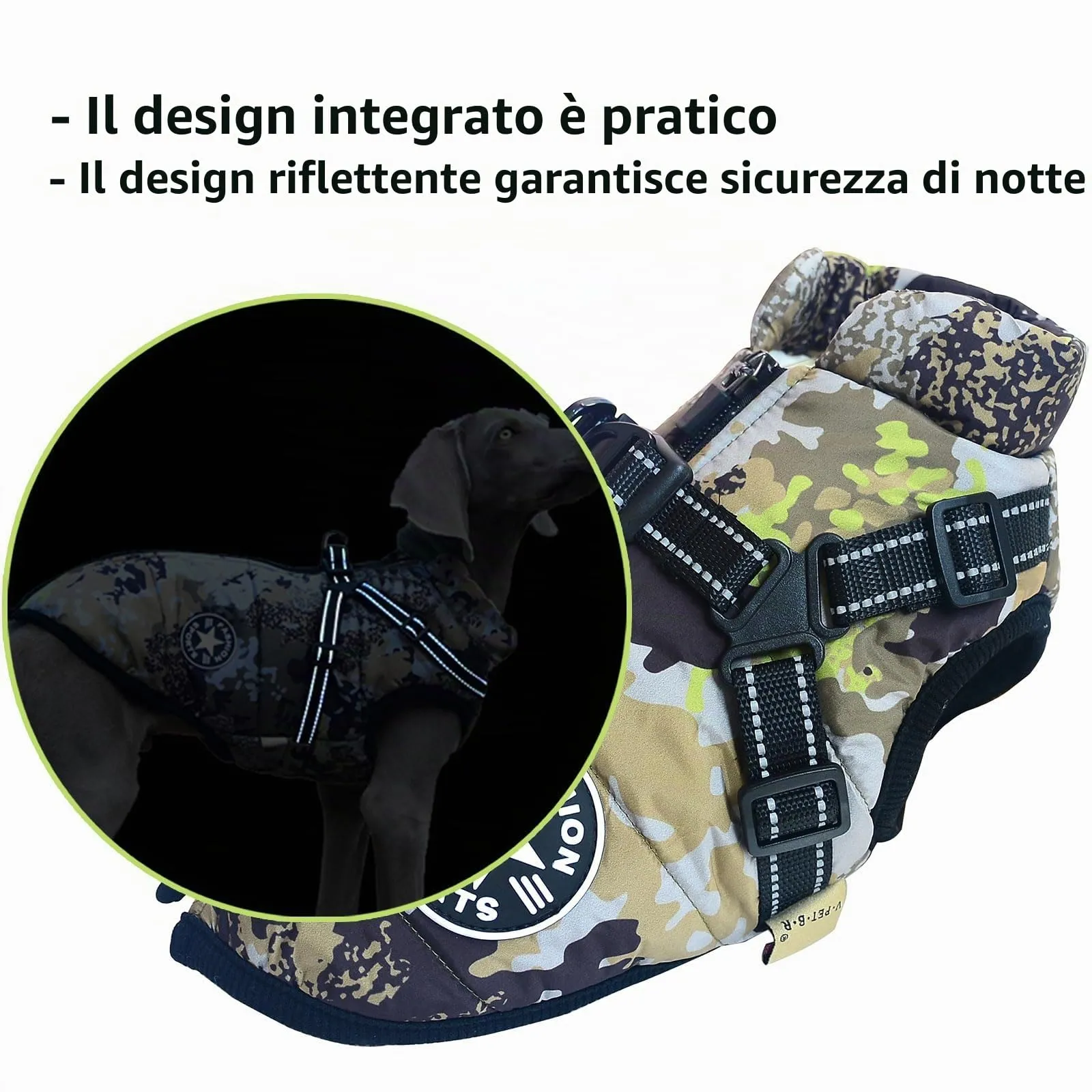 Oncpcare Giacca per cani 2 in 1 con imbracatura, Taglia 5XL, Verde - immagine 5