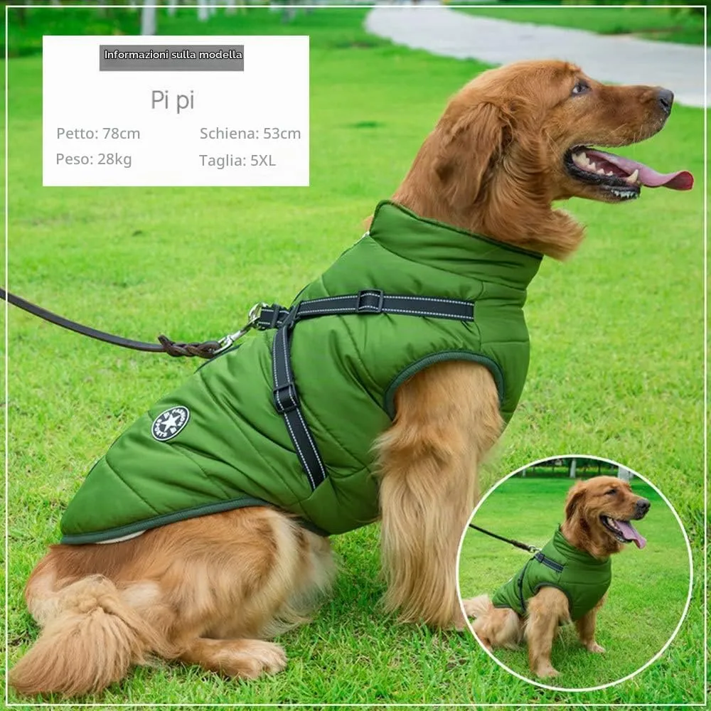 Oncpcare Giacca per cani 2 in 1 con imbracatura, Taglia 5XL, Verde - immagine 7