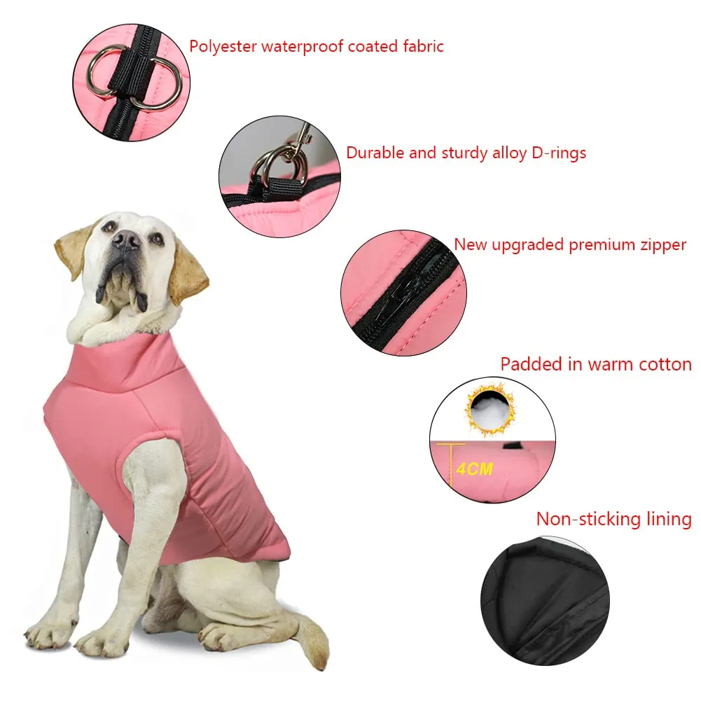 FEimaX Cappotto Impermeabile e Antivento per Cani, Giacca Invernale Imbottita per Cuccioli e Cani di Taglia Piccola, Media e Grande - immagine 3
