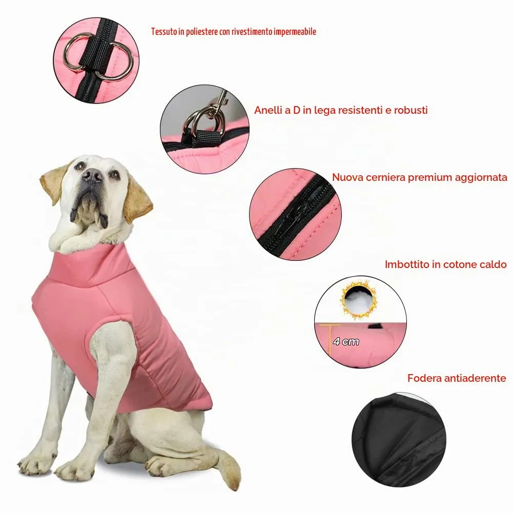 FEimaX Cappotto per Cani Impermeabile e Invernale, Giacca Antivento per Cani di Taglia Piccola, Media e Grande - immagine 3