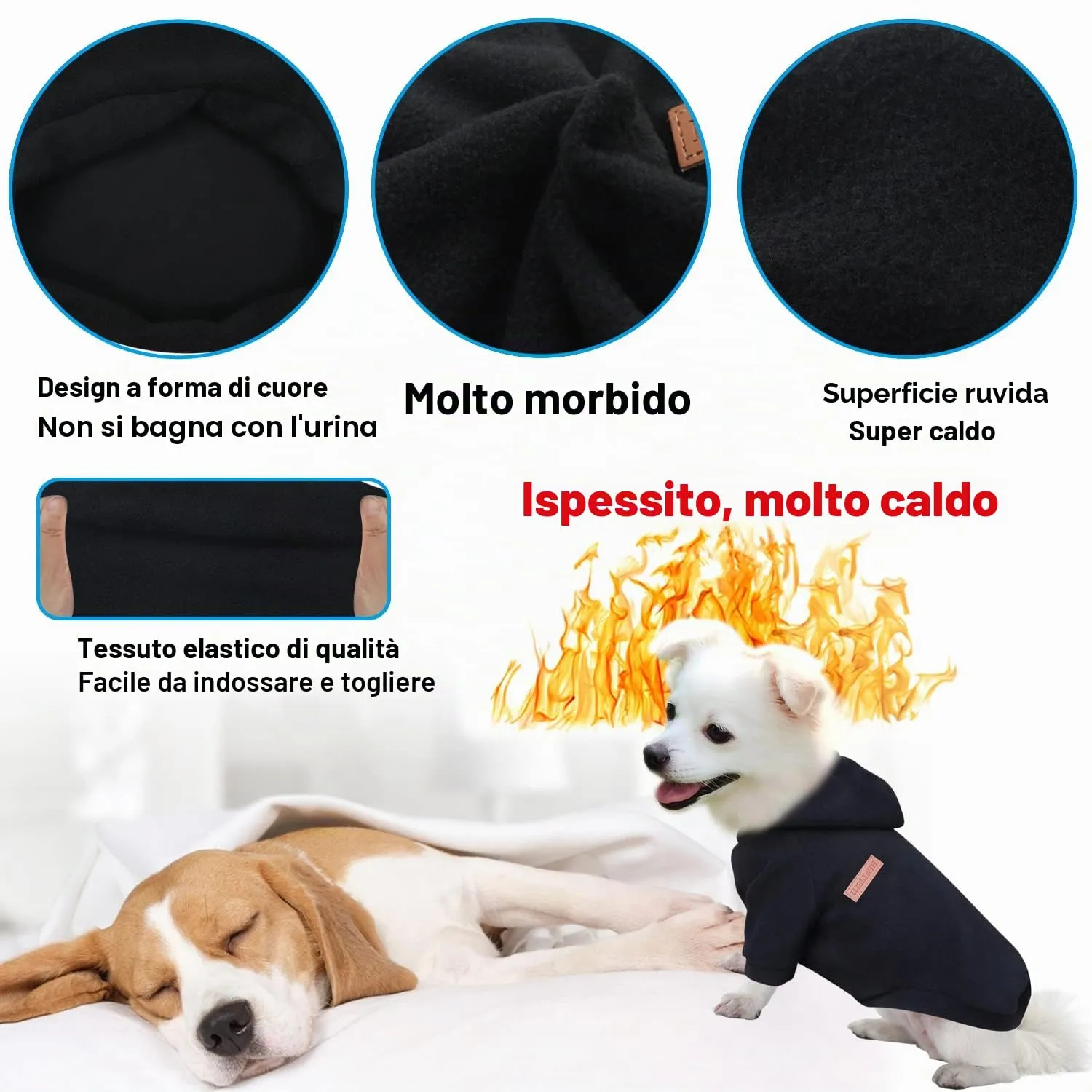 HuaLiSiJi Felpa con Cappuccio per Cani, Nero, XXL - immagine 3