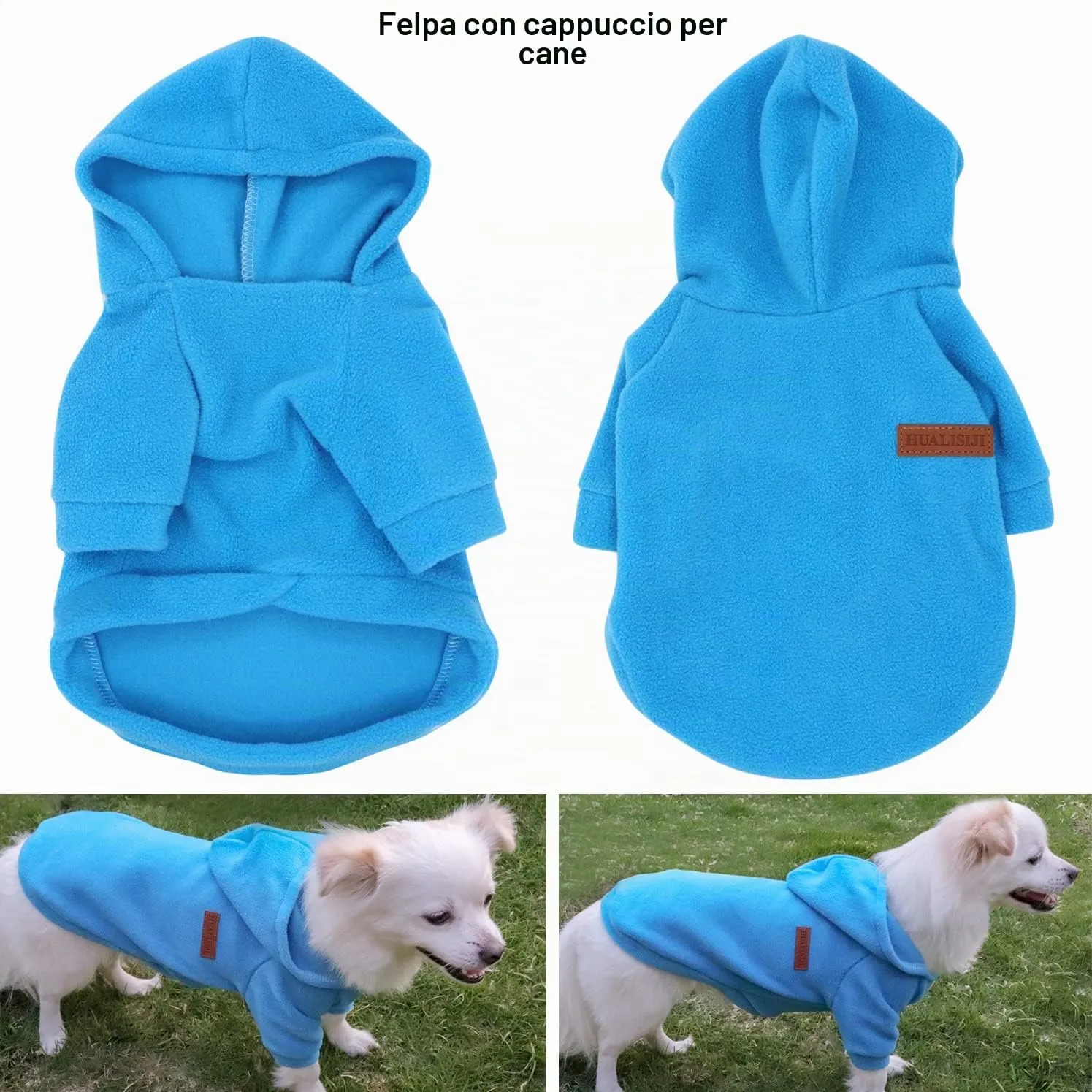 HuaLiSiJi Felpa con Cappuccio per Cani, Blu, XXL - immagine 2