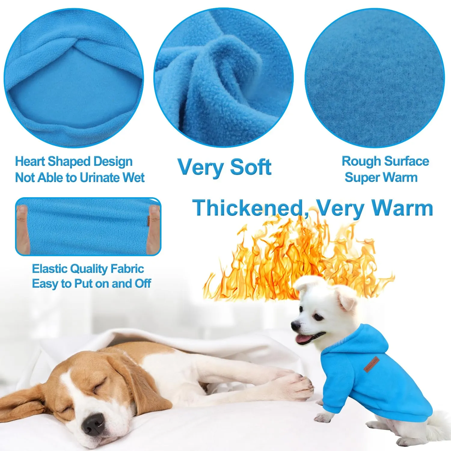HuaLiSiJi Felpa con Cappuccio per Cani, Blu, XXXL - immagine 3