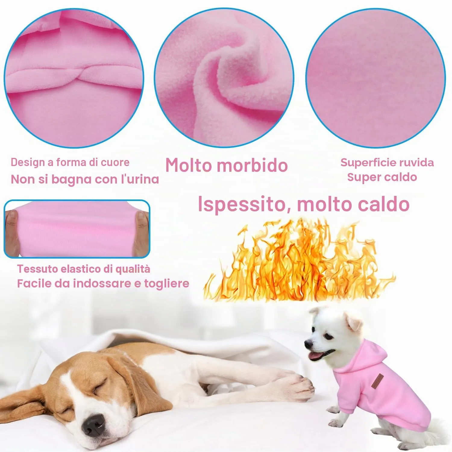 HuaLiSiJi Felpa con cappuccio per cani, Rosa, 3XL - immagine 3
