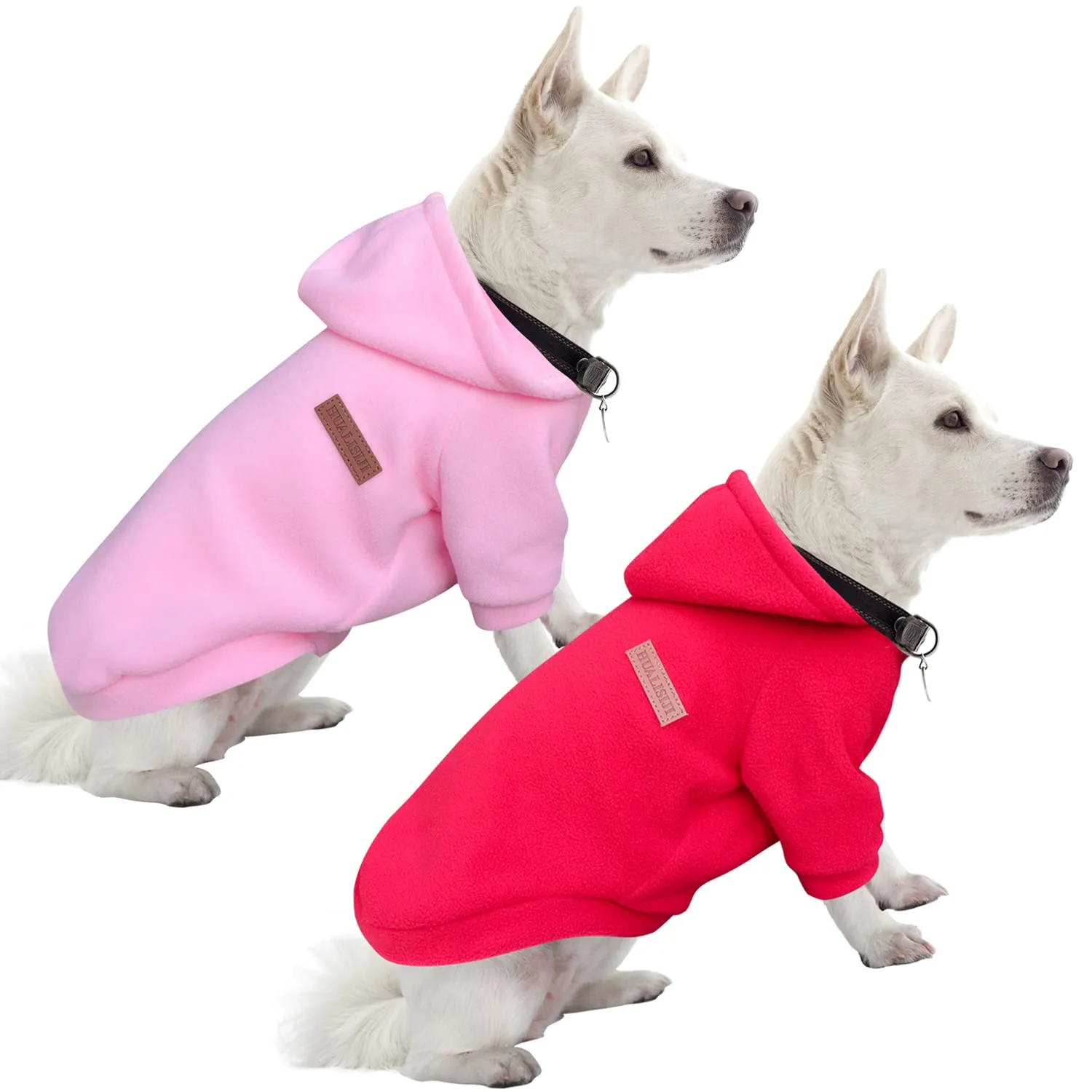 HuaLiSiJi Felpe con Cappuccio per Cani, XL, Rosa+Rosso - immagine 1