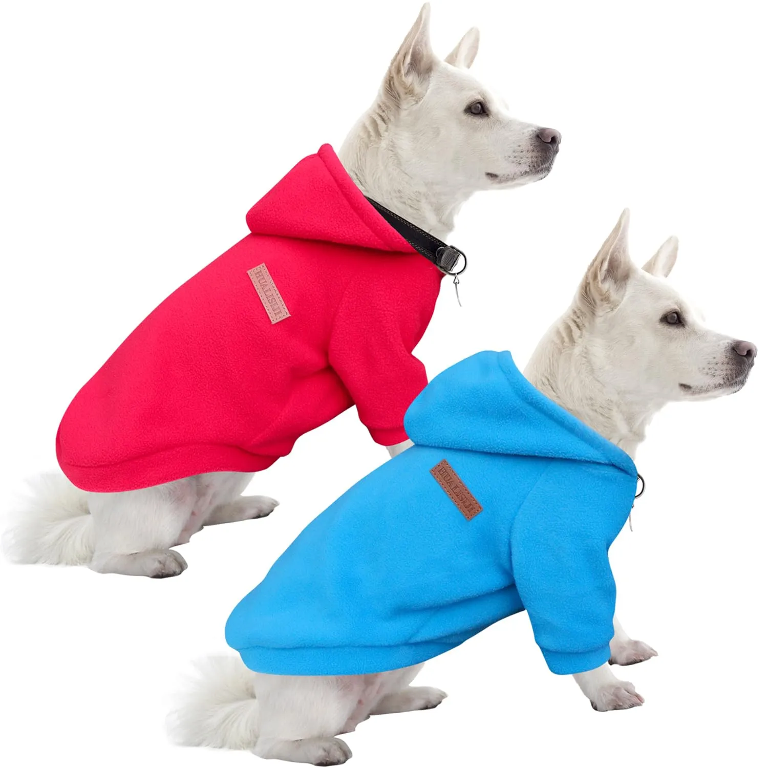 HuaLiSiJi Felpe con Cappuccio per Cani (XXL, Rosso+Blu) - immagine 1