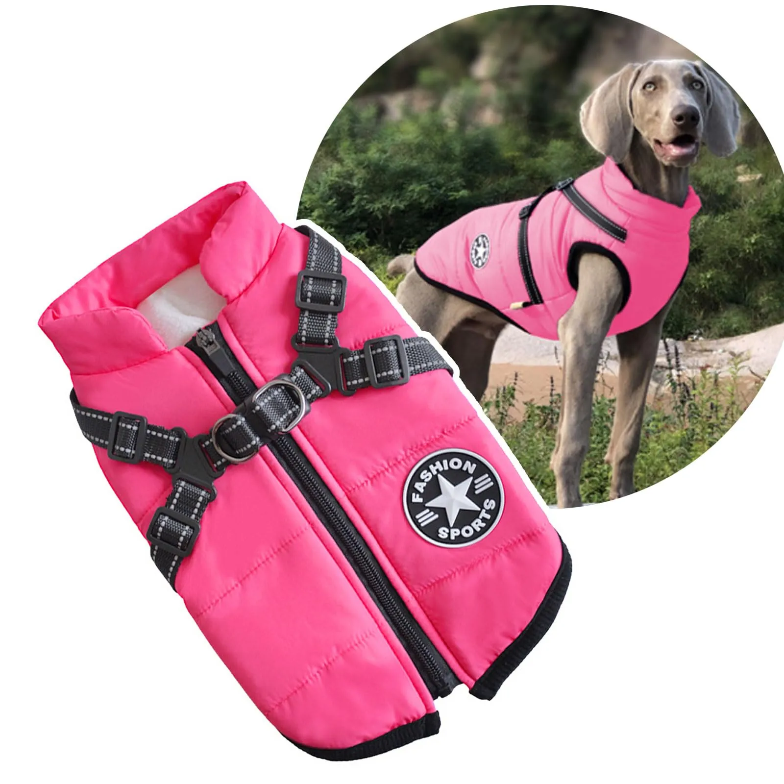 Oncpcare Cappotto Invernale 2 in 1 per Cani, Rosa, 3XL - immagine 1