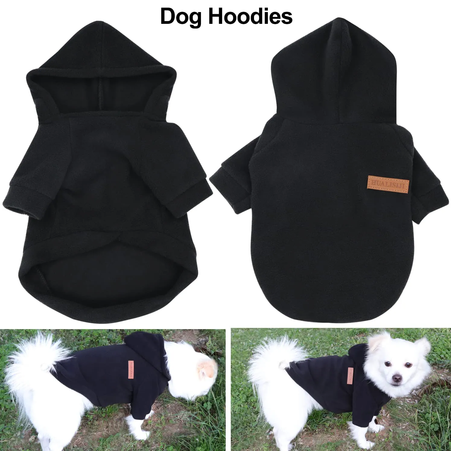 HuaLiSiJi Felpa con Cappuccio per Cani di Piccola Taglia, Nero, S - immagine 2