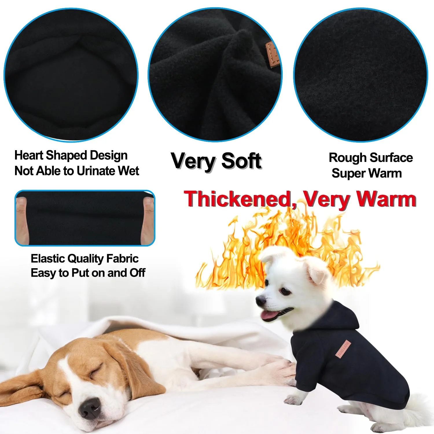 HuaLiSiJi Felpa con Cappuccio per Cani di Piccola Taglia, Nero, S - immagine 3