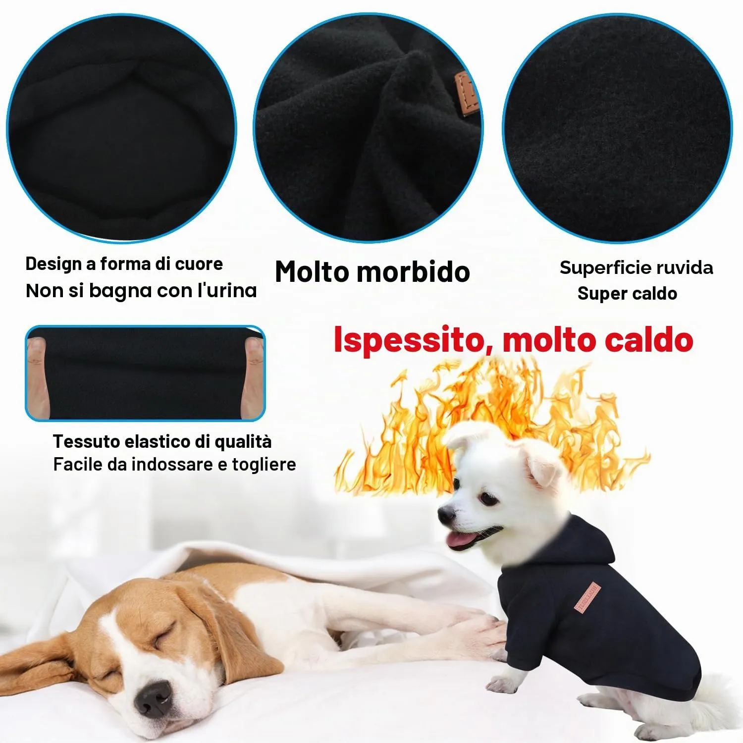 HuaLiSiJi Felpa con Cappuccio per Cani, XL, Nero - immagine 3