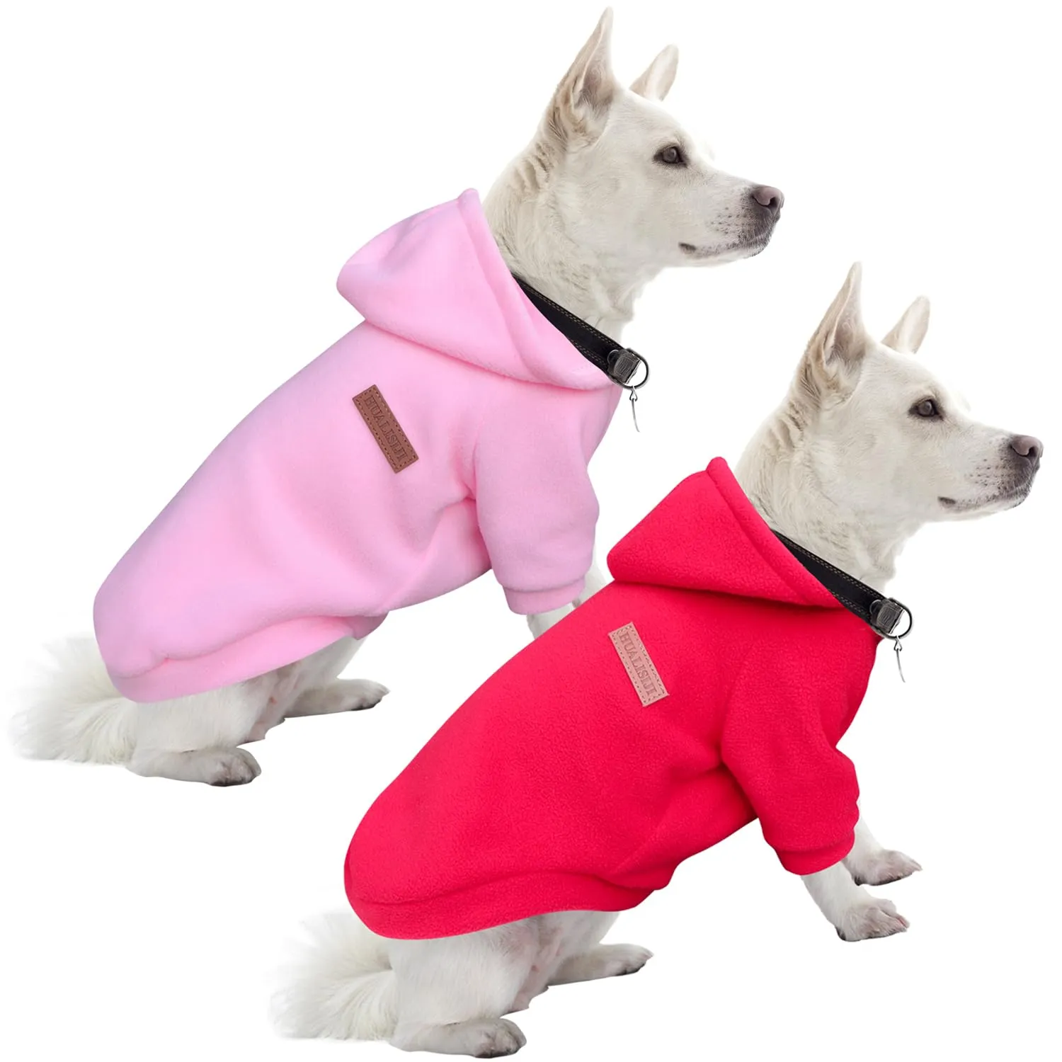 HuaLiSiJi Felpe con Cappuccio per Cani Piccola Taglia (2PCS Rosa+Rosso, XS) - immagine 1