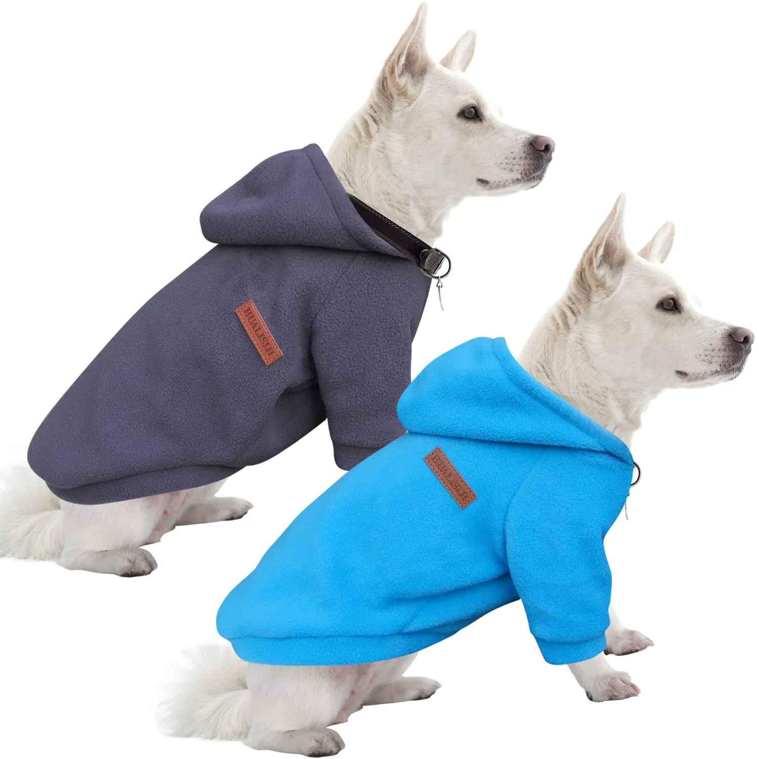 HuaLiSiJi Felpe con Cappuccio per Cani, XS, 2 Pezzi (Blu+Grigio) - immagine 1