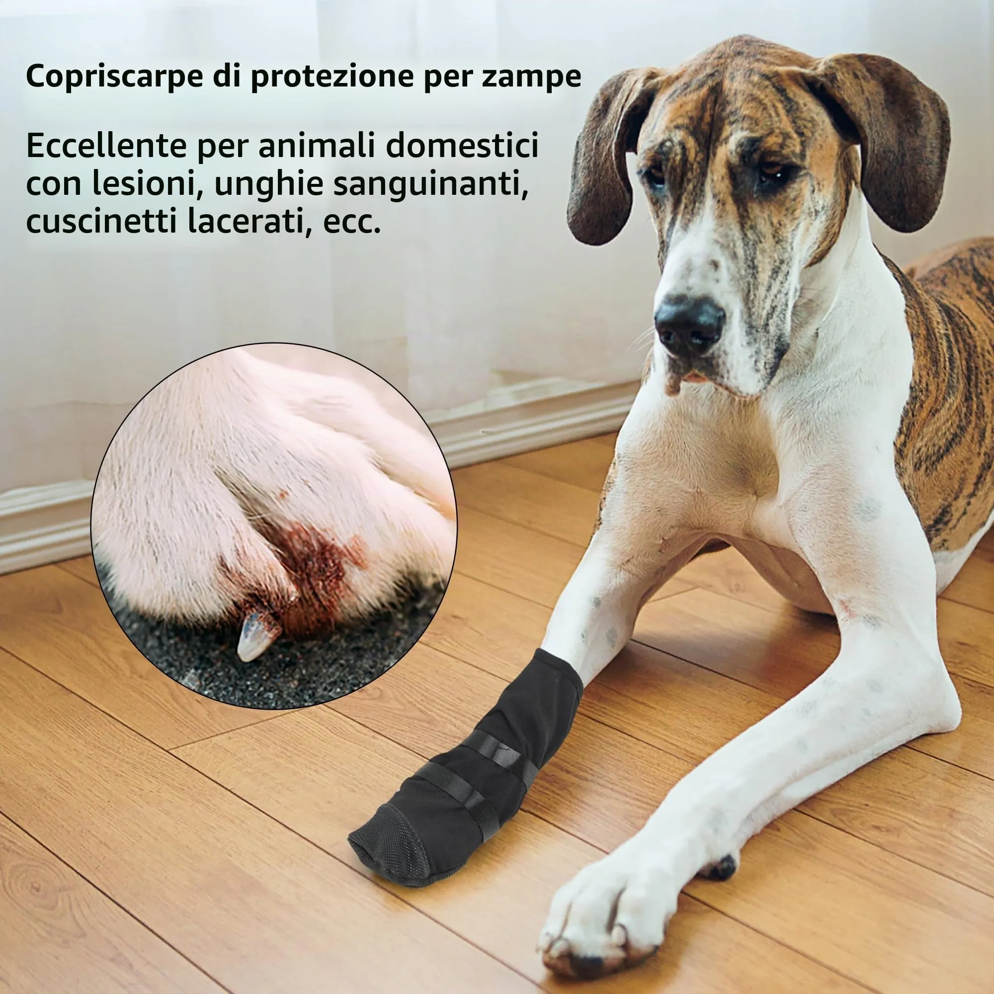 PPGGOPP Calze di Protezione e Recupero per Cani e Gatti, Stivali Protettivi in Silicone Antiscivolo per Ferite, Taglia L - immagine 5