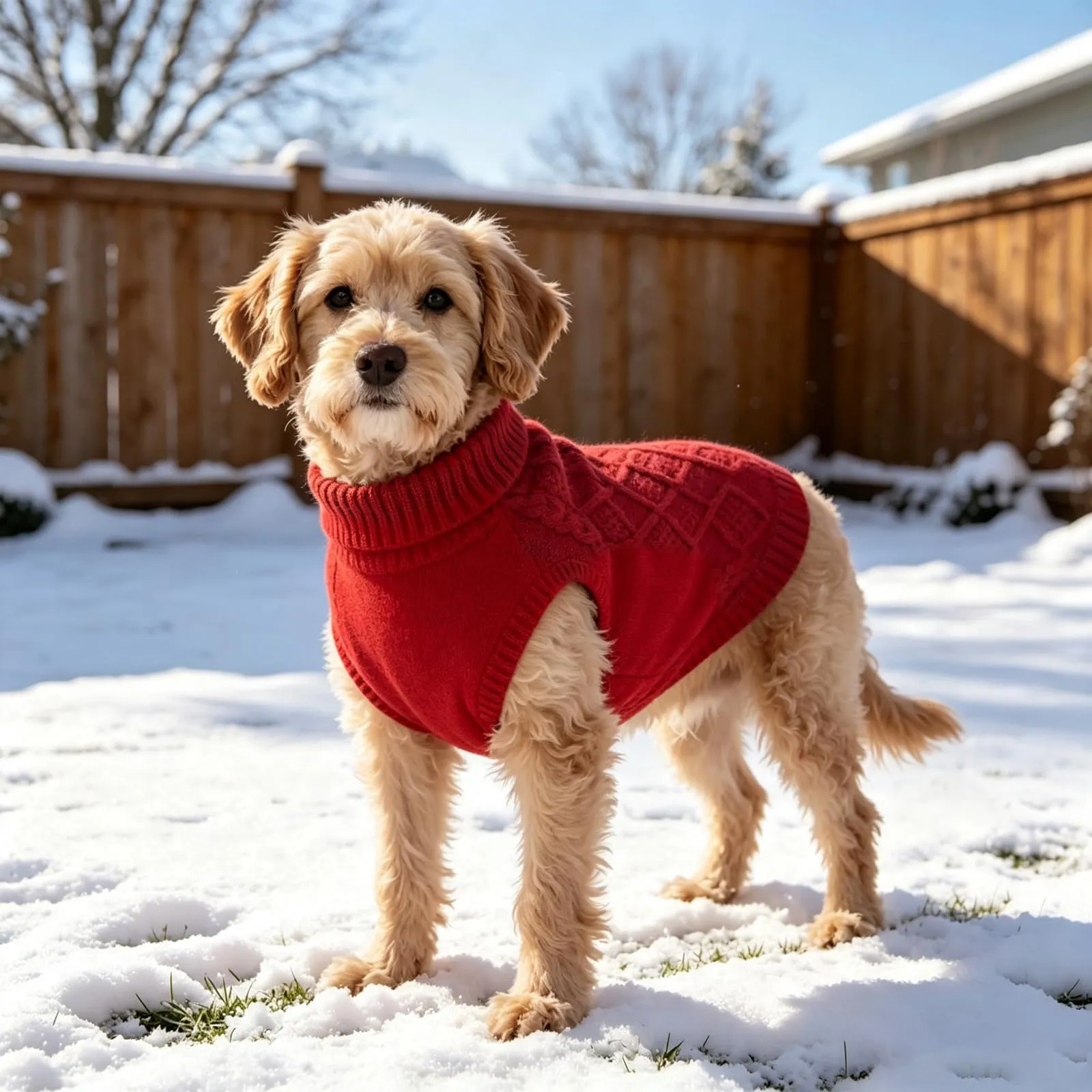 Beyinkoy Maglione a Maglia per Cani, XL, Rosso - immagine 3