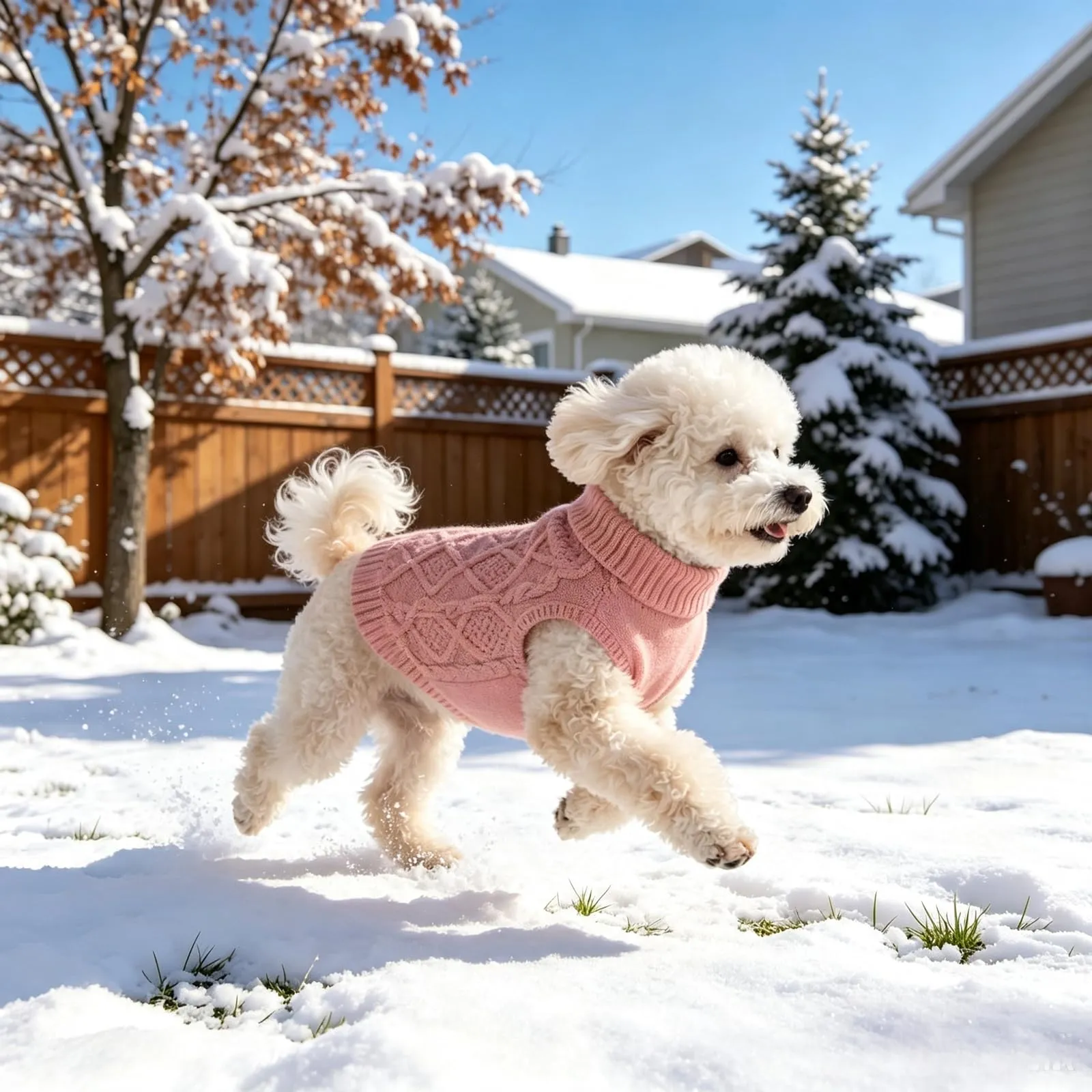 Beyinkoy Maglione lavorato a maglia per cani, rosa, S - immagine 3