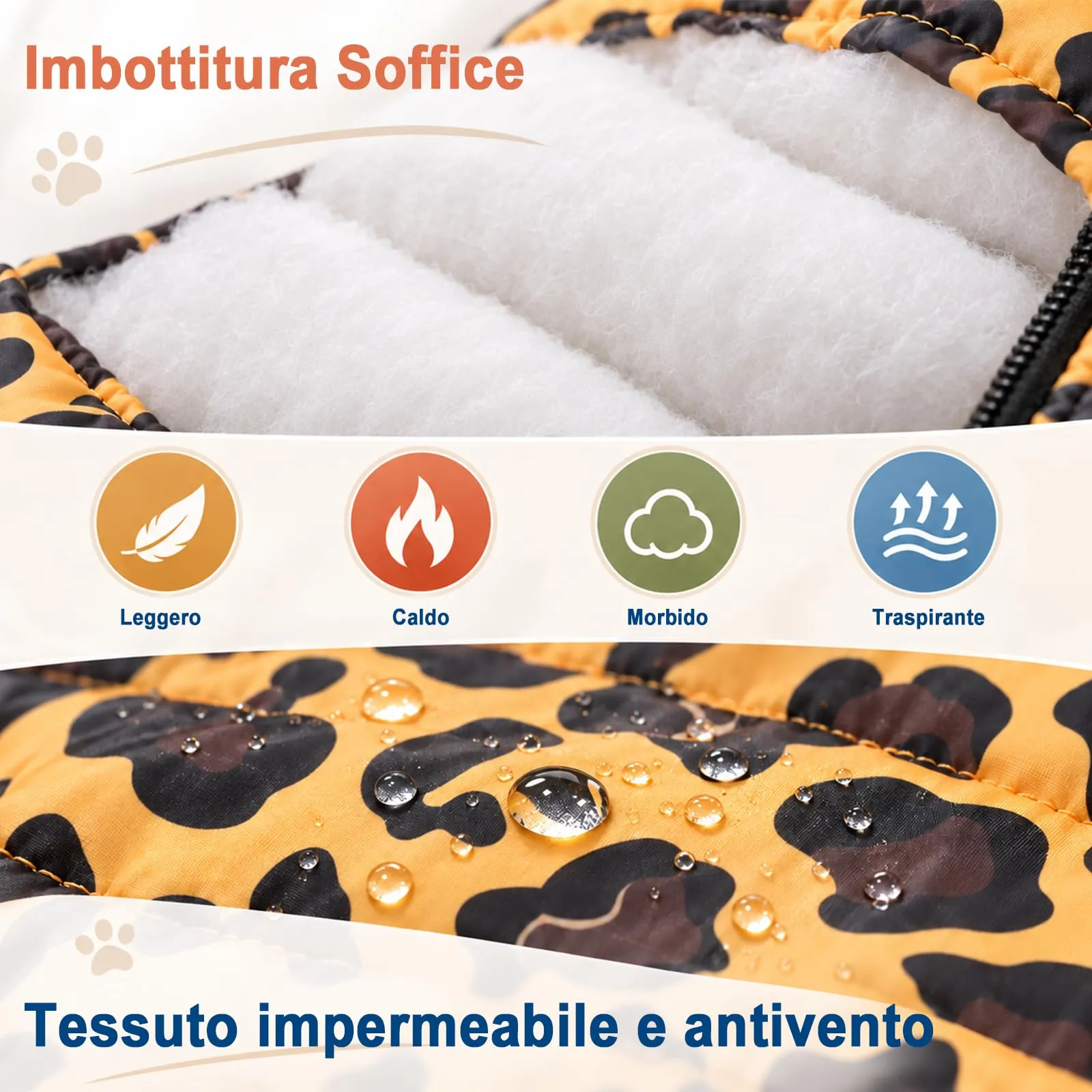 FEimaX Cappotto Impermeabile Invernale per Cani e Gatti, Giacca Antivento in Poliestere e Cotone - immagine 4