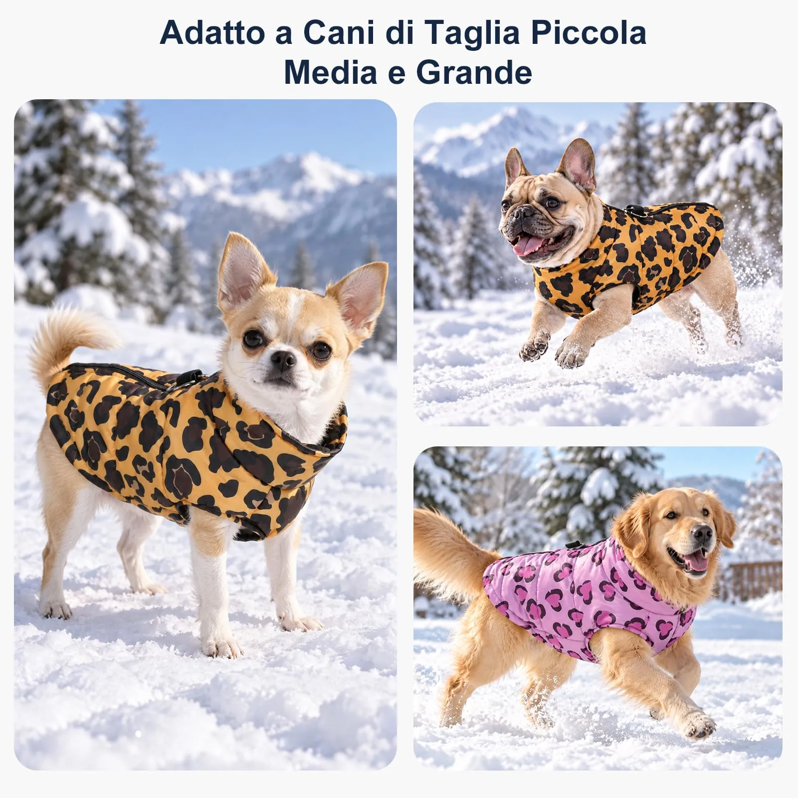 FEimaX Cappotto Cani Impermeabile Invernale Antivento in Cotone per Cane e Gatto - immagine 5