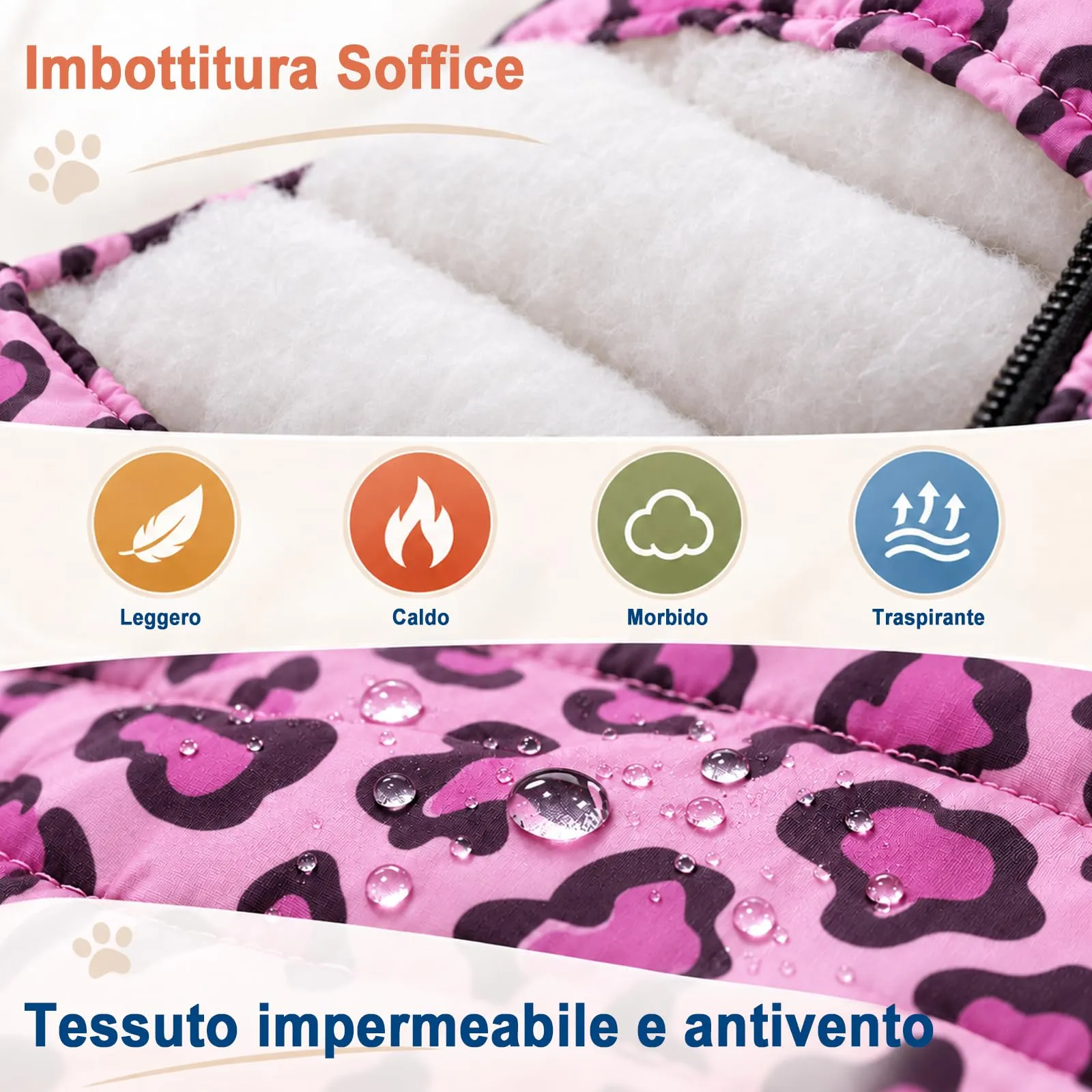 FEimaX Cappotto Cani Impermeabile Invernale Giacca Antivento per Cane e Gatto - immagine 4