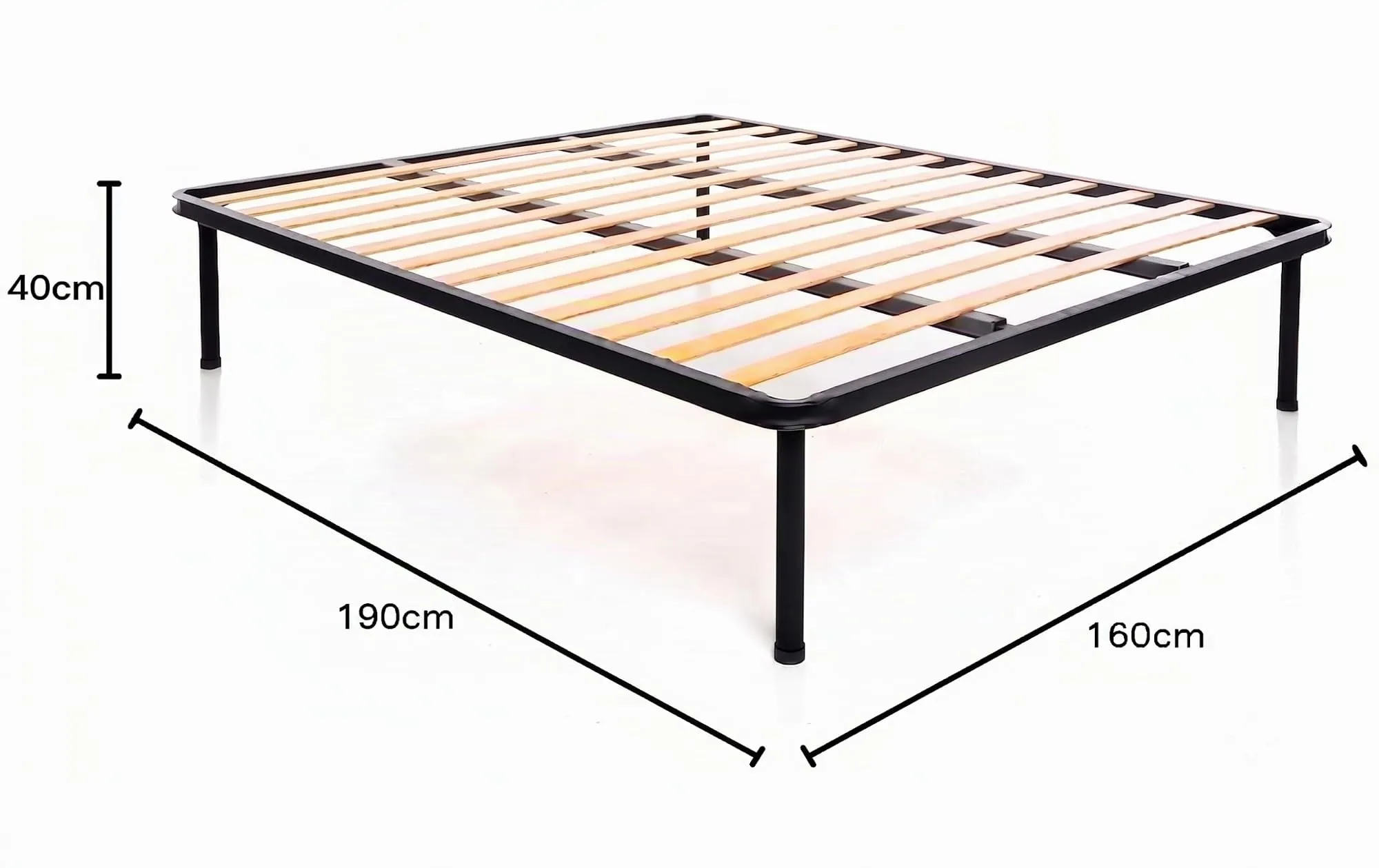 Dolci Sogni Rete Letto Matrimoniale 160x190 Ortopedica a Doghe in Legno con Doppia Barra Centrale di Rinforzo e Struttura in Ferro, Made in Italy - immagine 3
