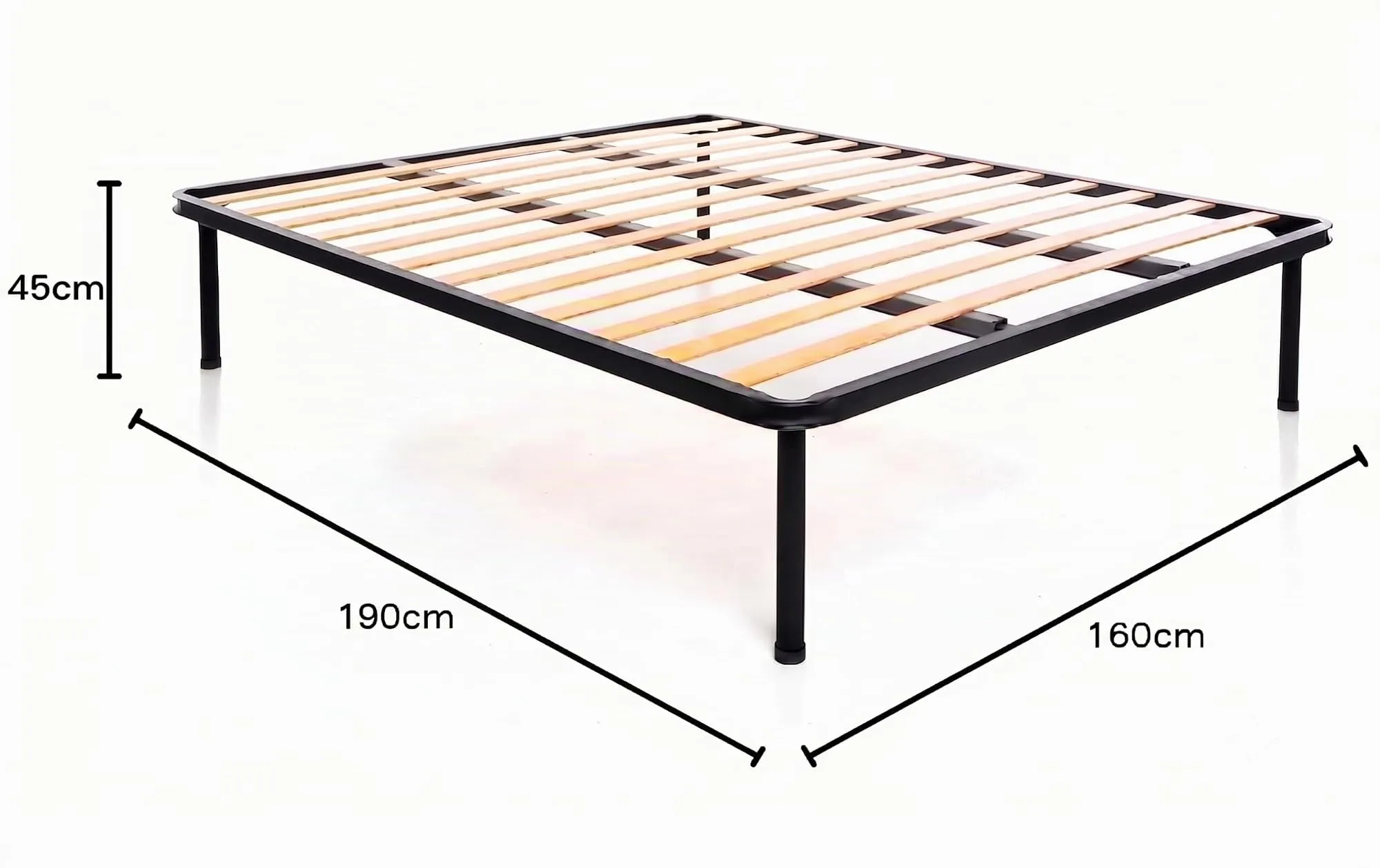 Dolci Sogni Rete Letto Matrimoniale 160x190 Ortopedica a Doghe in Legno con Doppia Barra Centrale di Rinforzo e Struttura in Ferro, Made in Italy - immagine 3