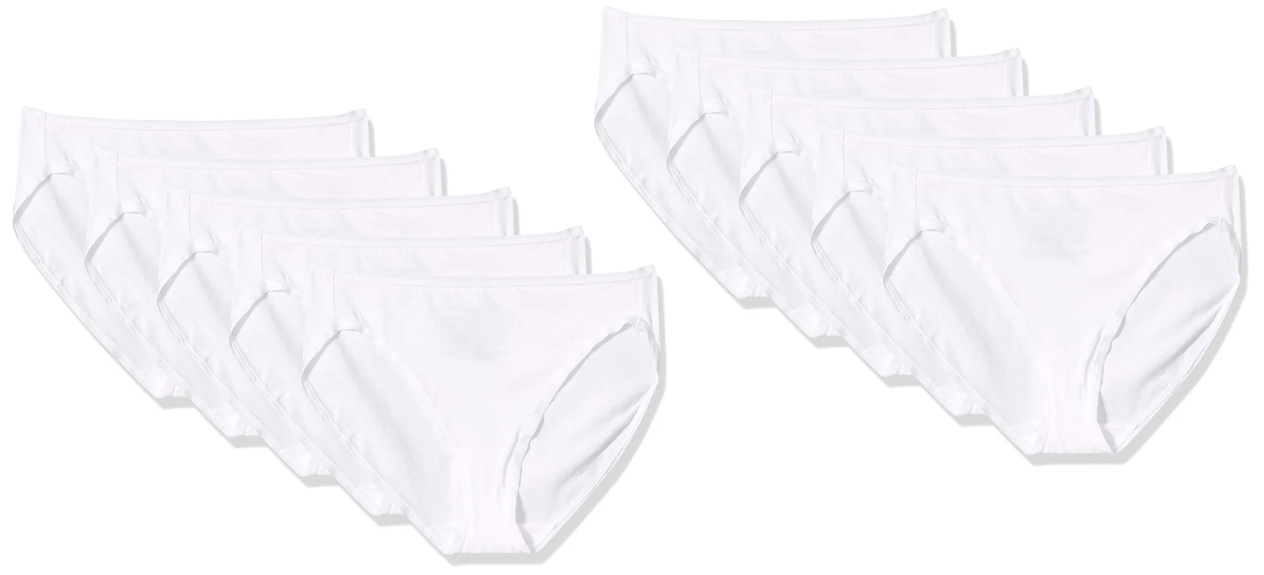Amazon Essentials Slip Sgambate in Cotone e Spandex Donna, Confezione da 10, Bianco, 50 - immagine 1