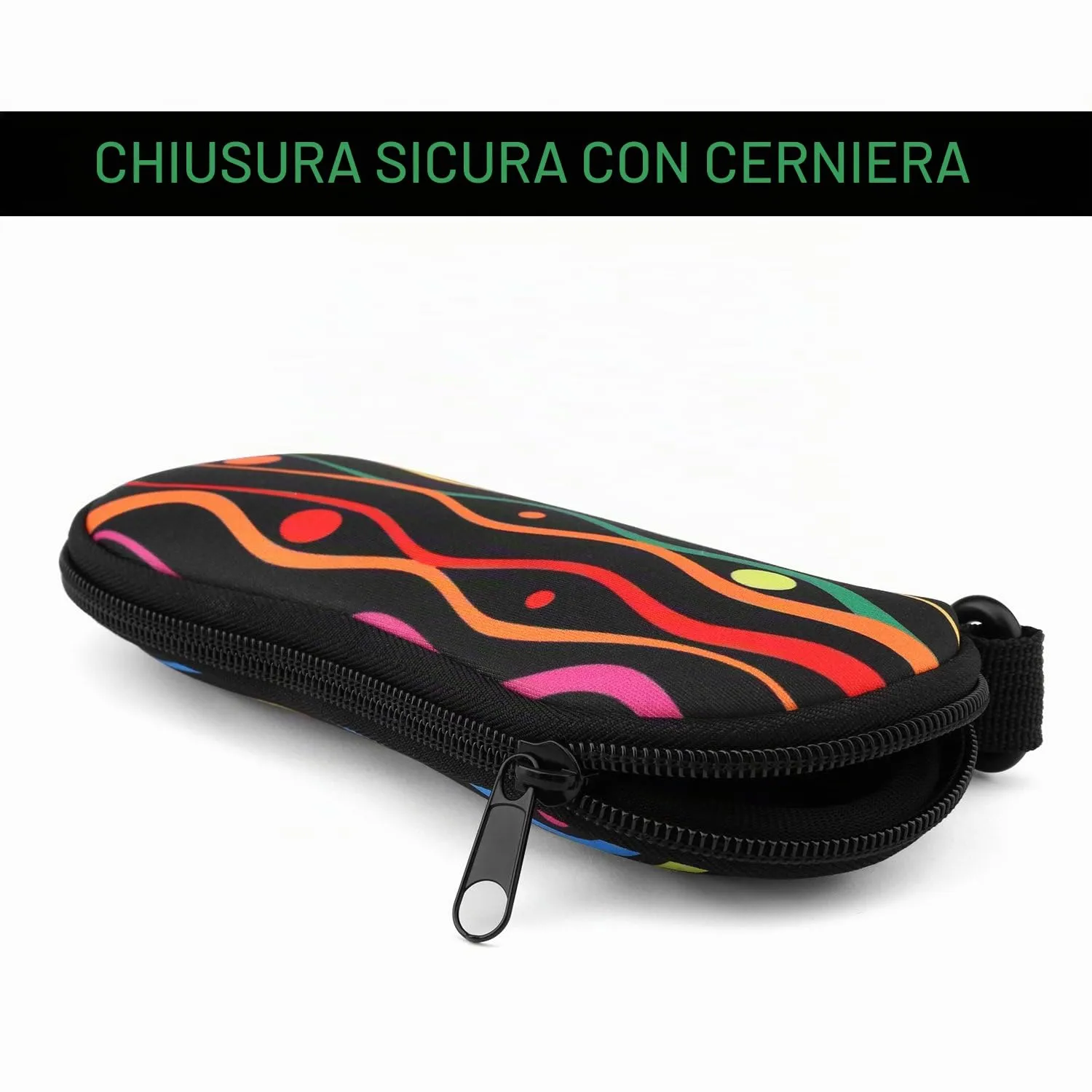 MoKo Astuccio per Occhiali in Neoprene con Clip da Cintura - Nero - immagine 5