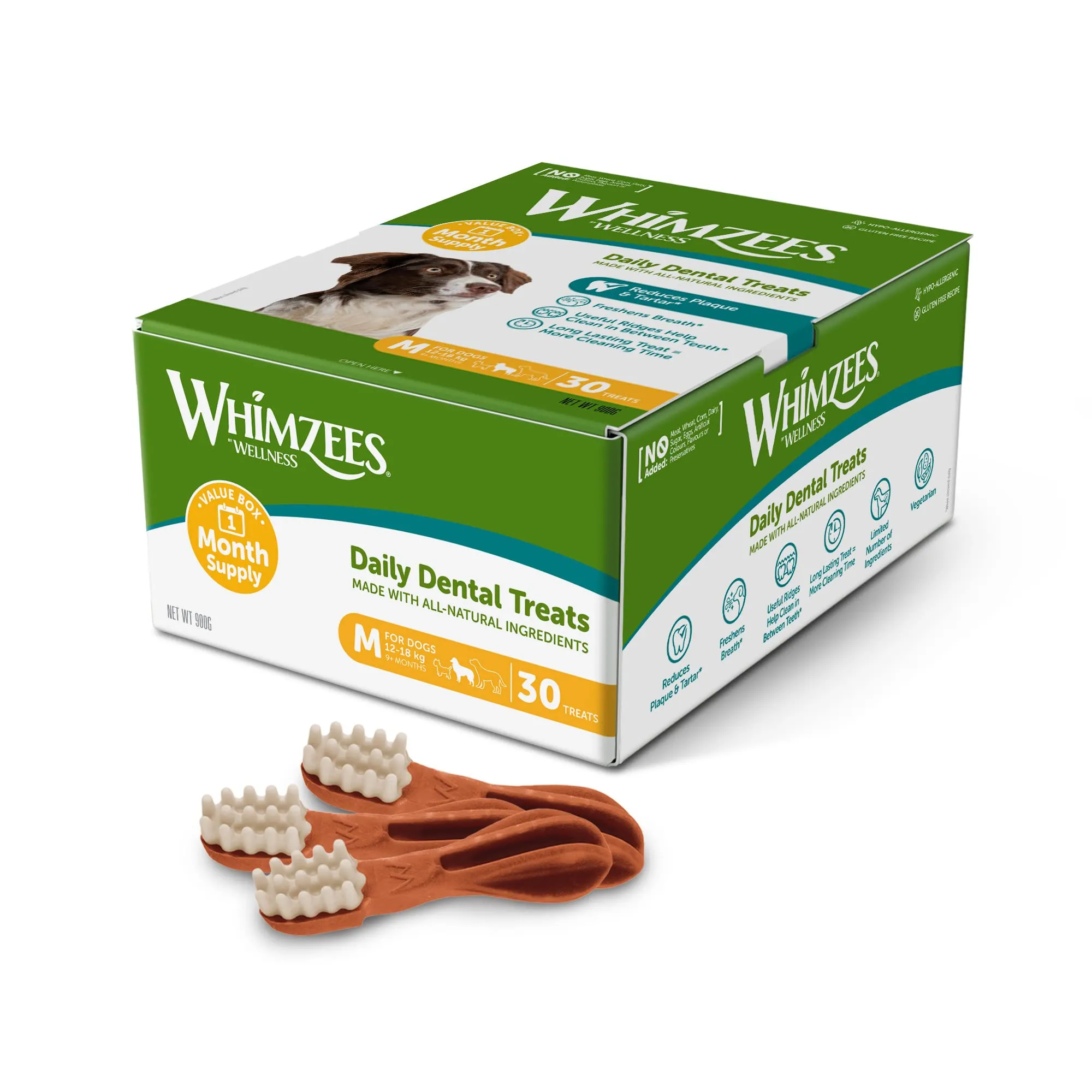 Whimzees Spazzolini da denti, Taglia M, 30 Pezzi - immagine 2