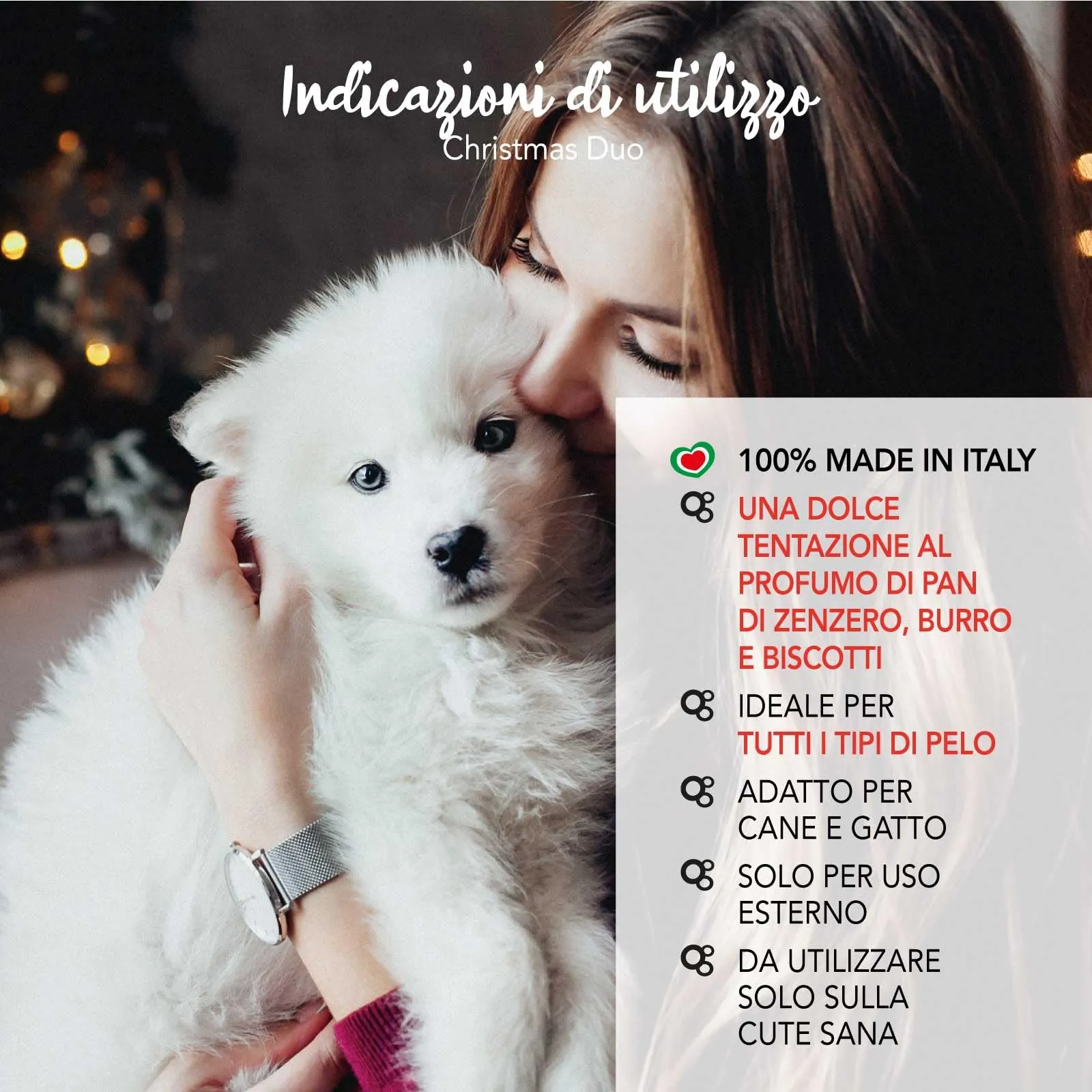 Yuup Christmas Duo Shampoo e Fragranza Pan di Zenzero, Burro e Biscotti per cani e gatti - immagine 4