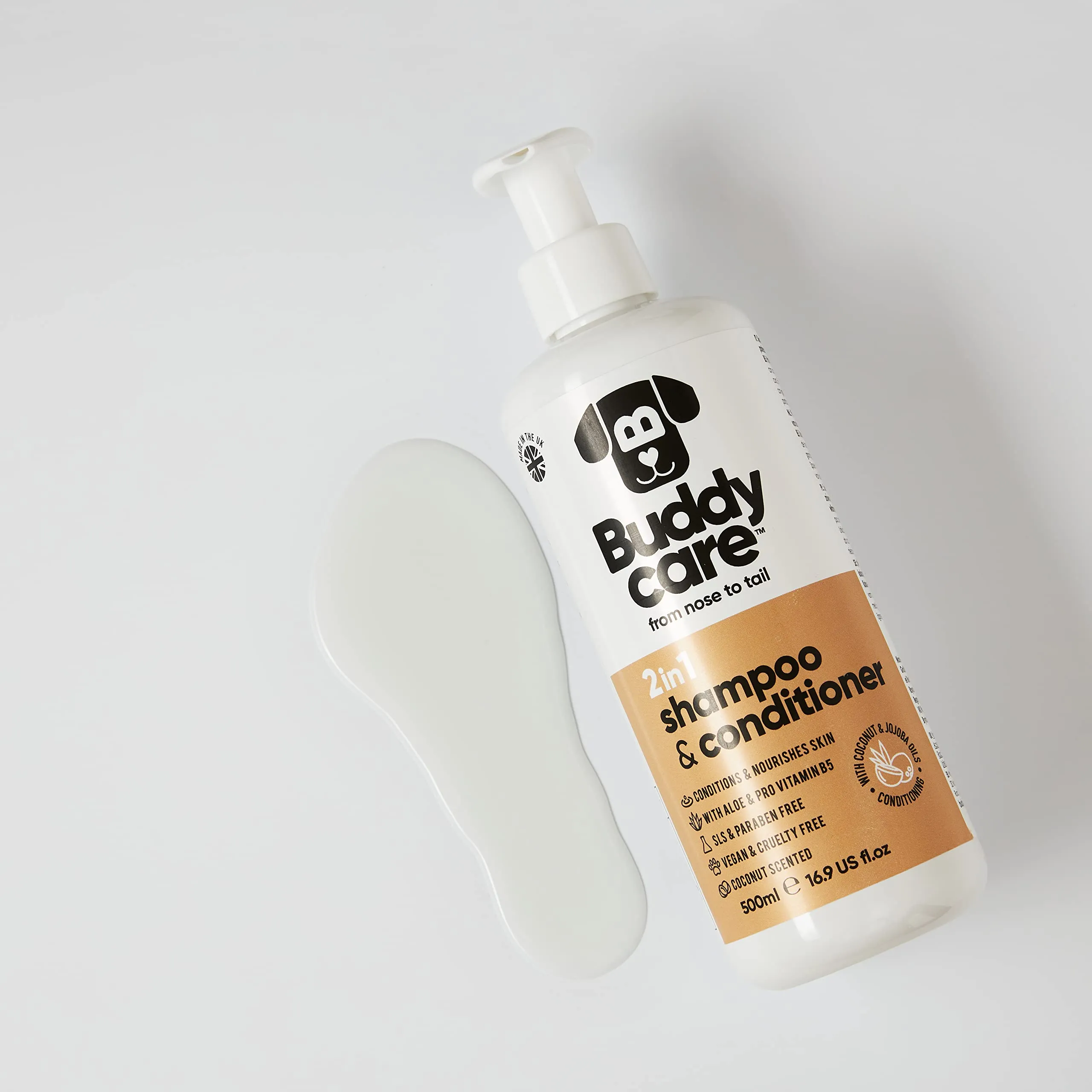 Buddycare Shampoo e Balsamo 2 in 1 per Cani al Cocco con Aloe Vera e Pro Vitamina B5, 500 ml - immagine 9
