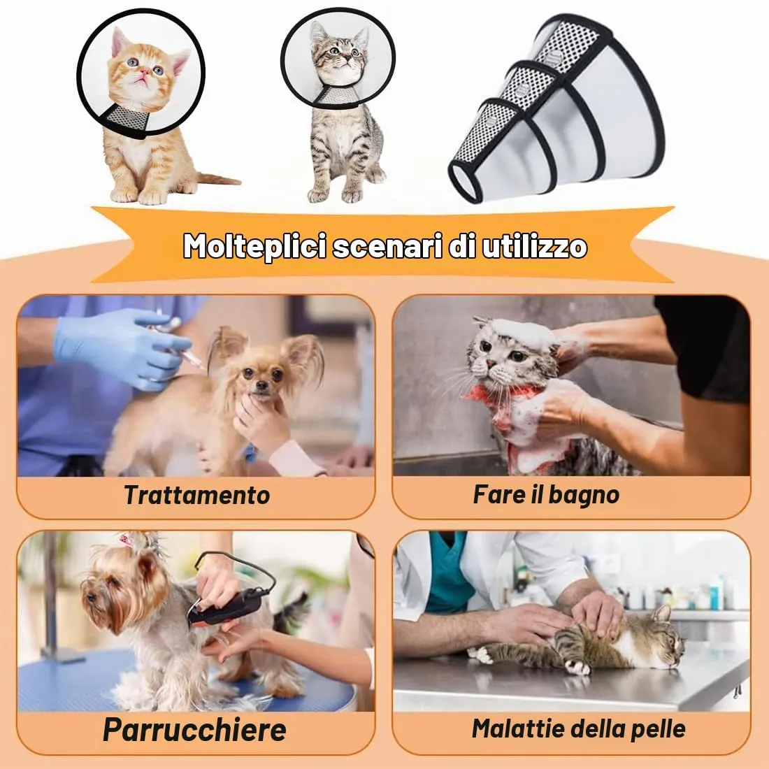 AFCJLTO Collare Elisabettiano Regolabile per Gattini 1-2 Mesi, Anti Morso e Leccata - immagine 4