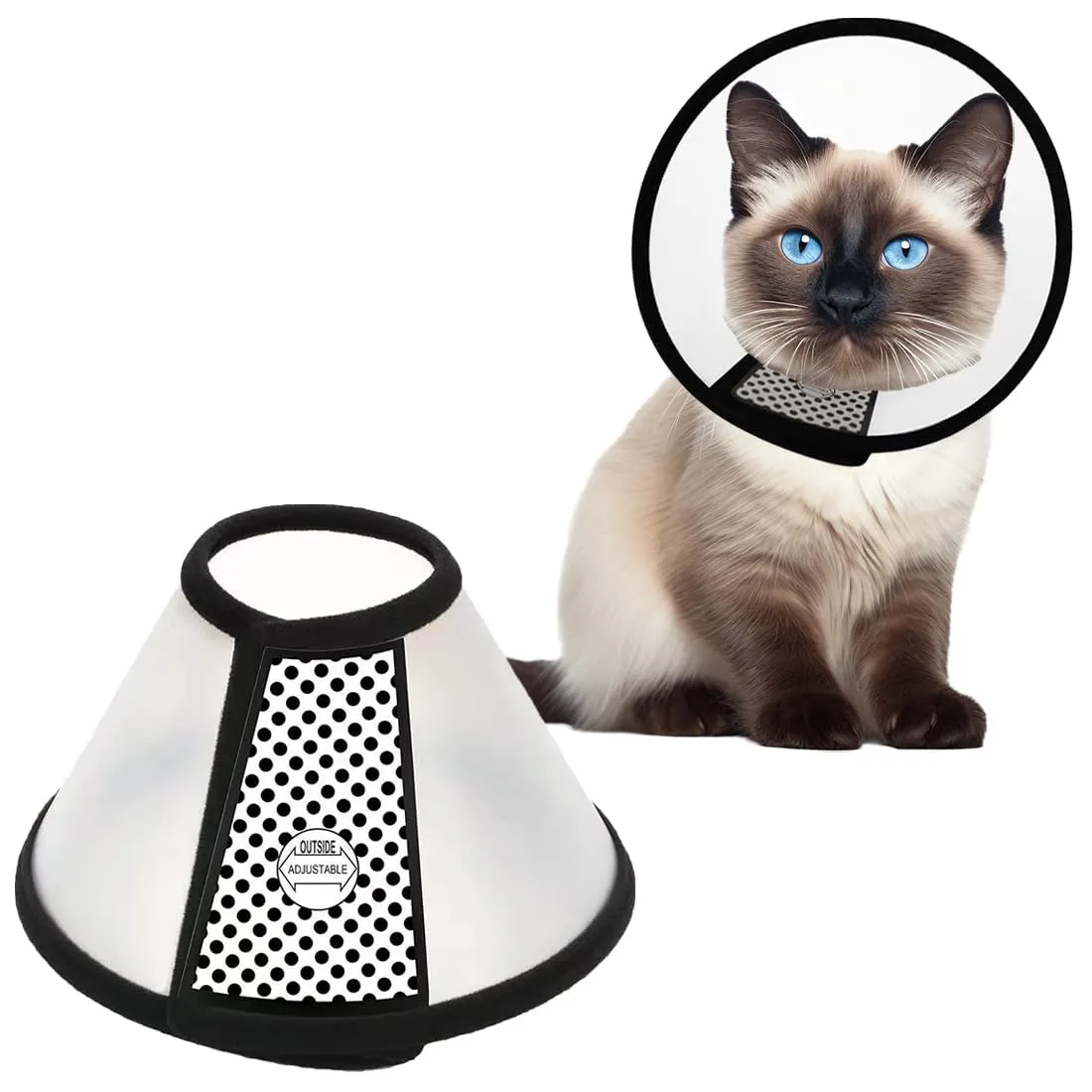 AFCJLTO Collare Protettivo Elisabetta per Gatti, Taglia L (22-26cm) - immagine 1