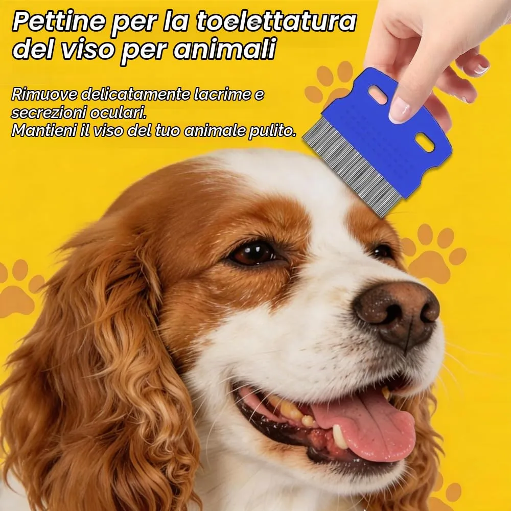 Lmyzcbzl Set di 4 pettini per pidocchi e pulci in plastica e acciaio inox - immagine 6