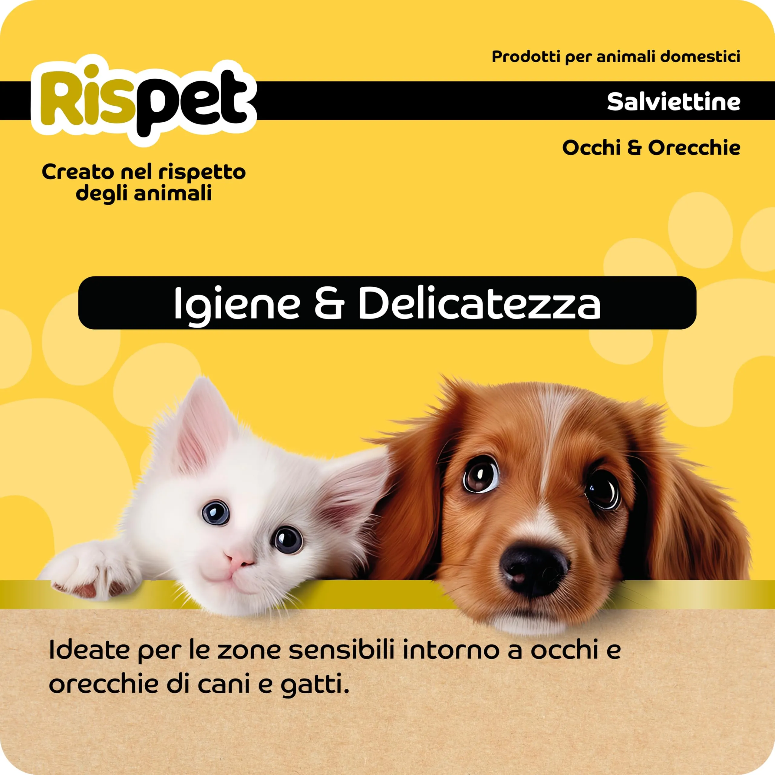 Rispet Salviette per Cani e Gatti con Estratto Biologico di Camomilla, 12 Salviettine - immagine 2