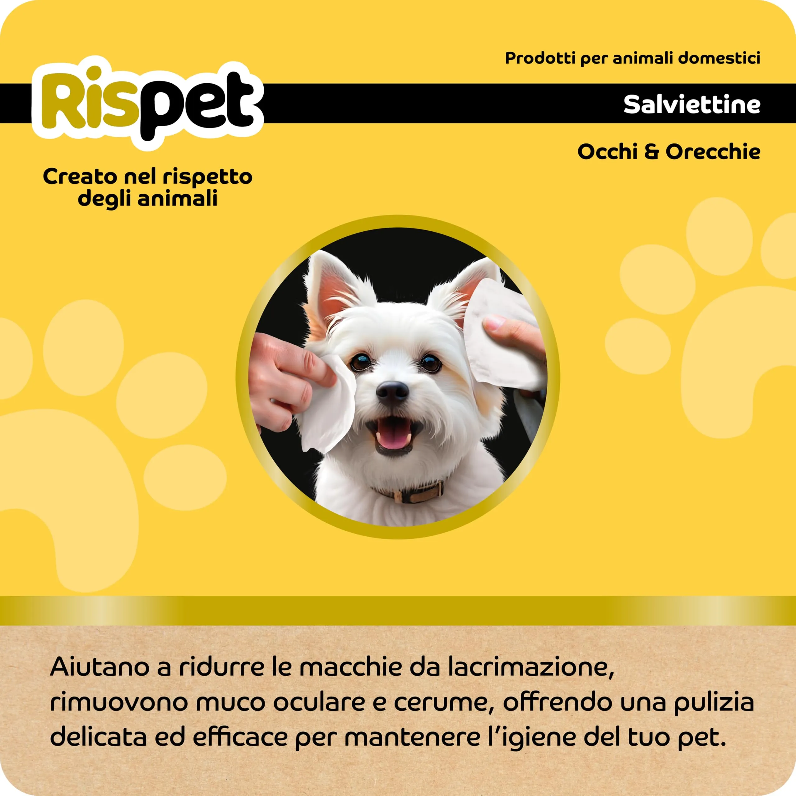 Rispet Salviette per Cani e Gatti con Estratto Biologico di Camomilla, 12 Salviettine - immagine 5
