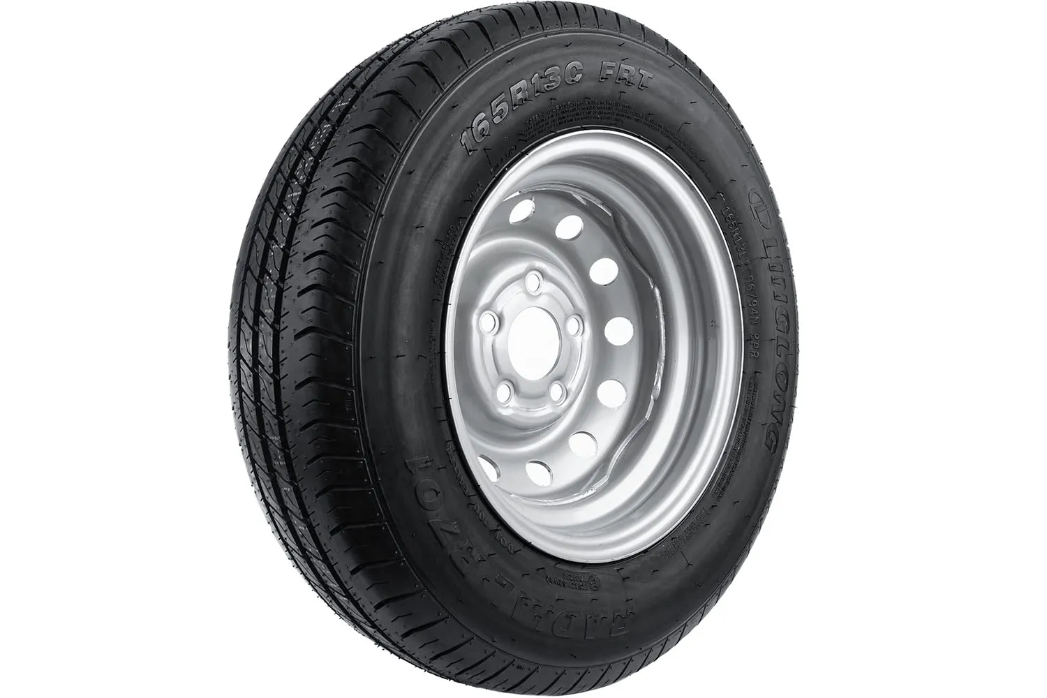 UNITRAILER Set di 2 Ruote Complete Rinforzate 165/80 R13C, Pneumatici Linglong 96/94N, Cerchi in Acciaio 5x112 ET30, Portata 675 kg - immagine 4