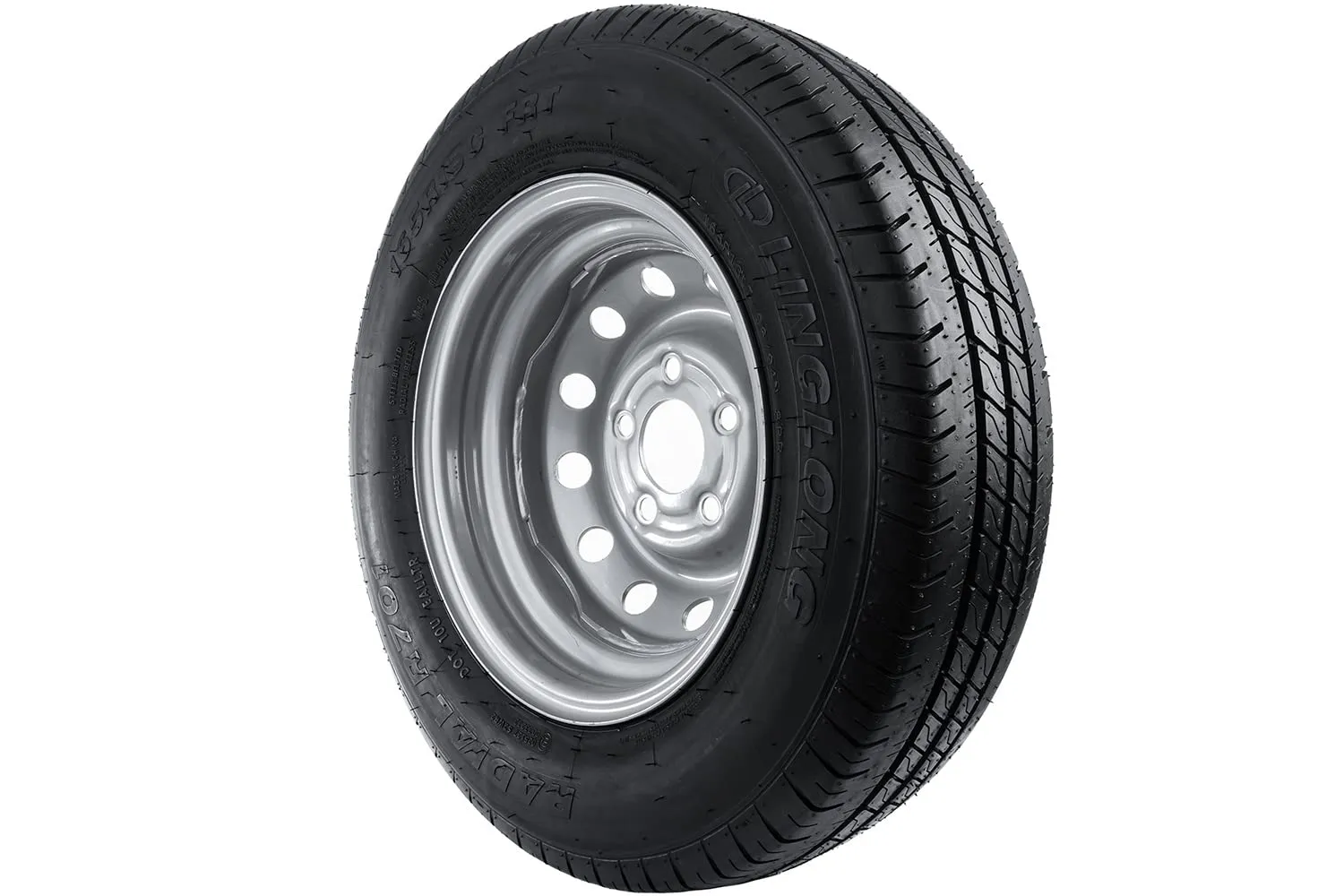 UNITRAILER Set di 2 Ruote Complete Rinforzate 165/80 R13C, Pneumatici Linglong 96/94N, Cerchi in Acciaio 5x112 ET30, Portata 675 kg - immagine 8