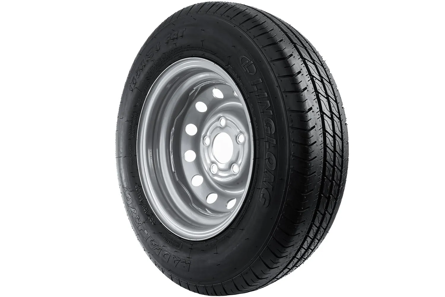 UNITRAILER Set di 2 Ruote Complete Rinforzate 165/80 R13C, Pneumatici Linglong 96/94N, Cerchi in Acciaio 5x112 ET30, Portata 675 kg - immagine 9