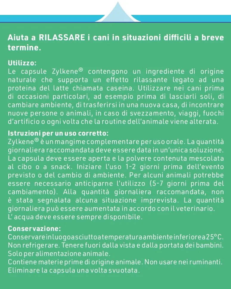 Vetoquinol Zylkene Mangime Complementare per Cani di Taglia Media (10-30 kg), 225 mg, 20 capsule - immagine 4